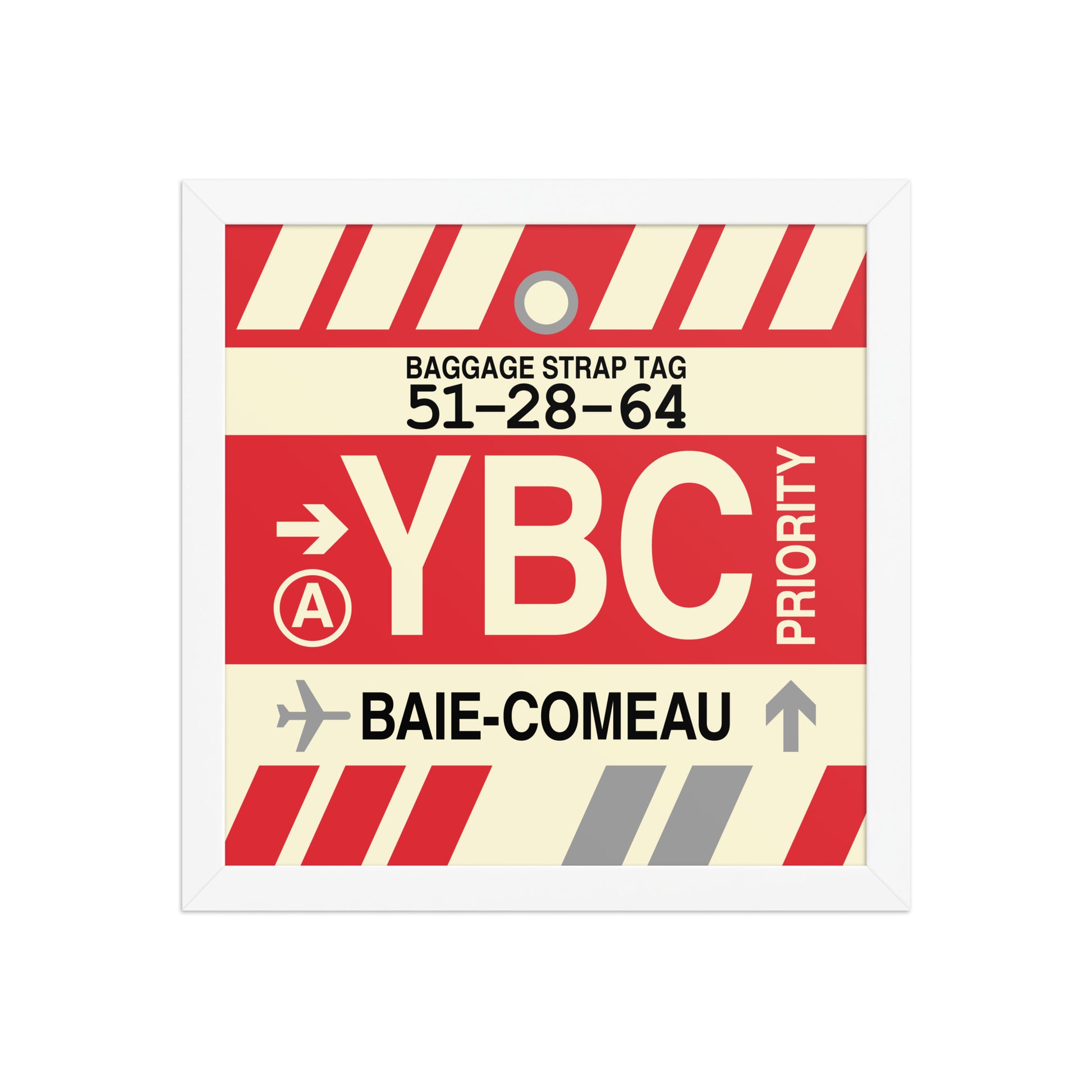 YBC Baie-Comeau Framed Print • Jet Age Baggage Tag Design • YHM Designs - Image 12
