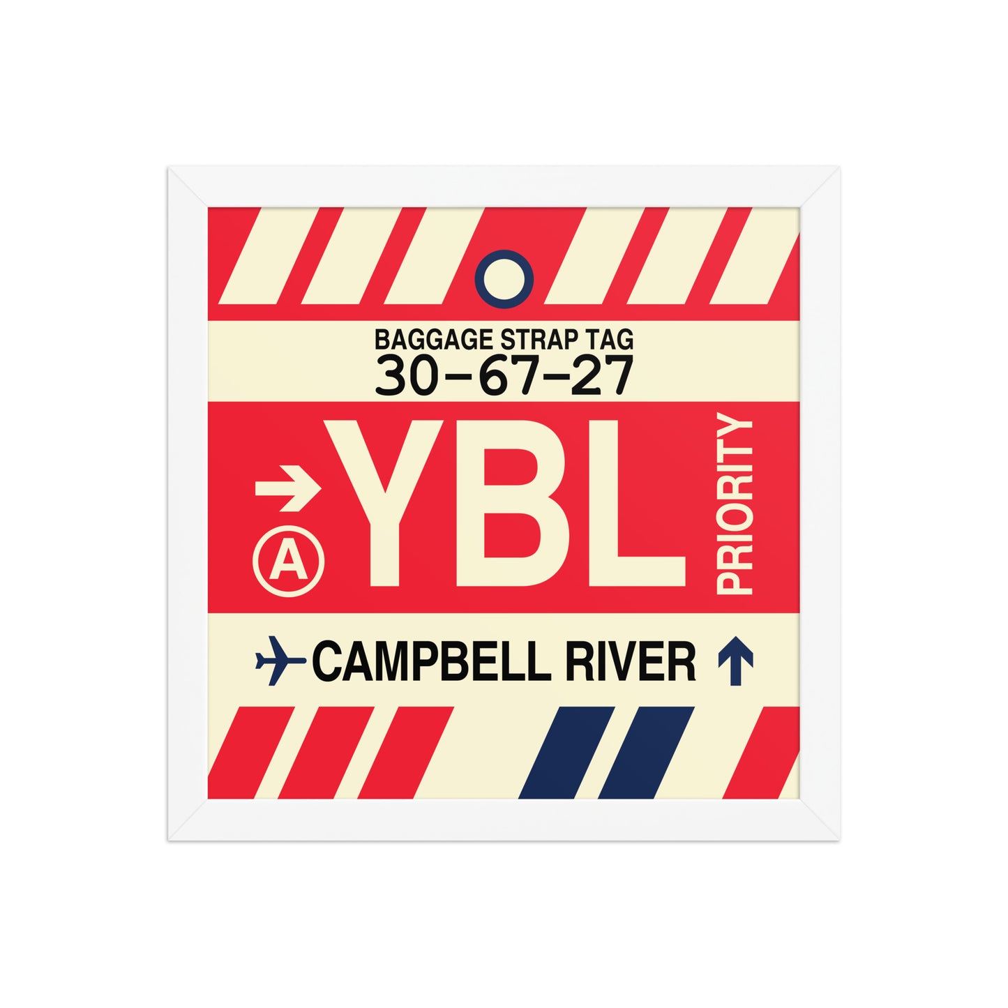 YBL Campbell River Framed Print • Jet Age Baggage Tag Design • YHM Designs - Image 12