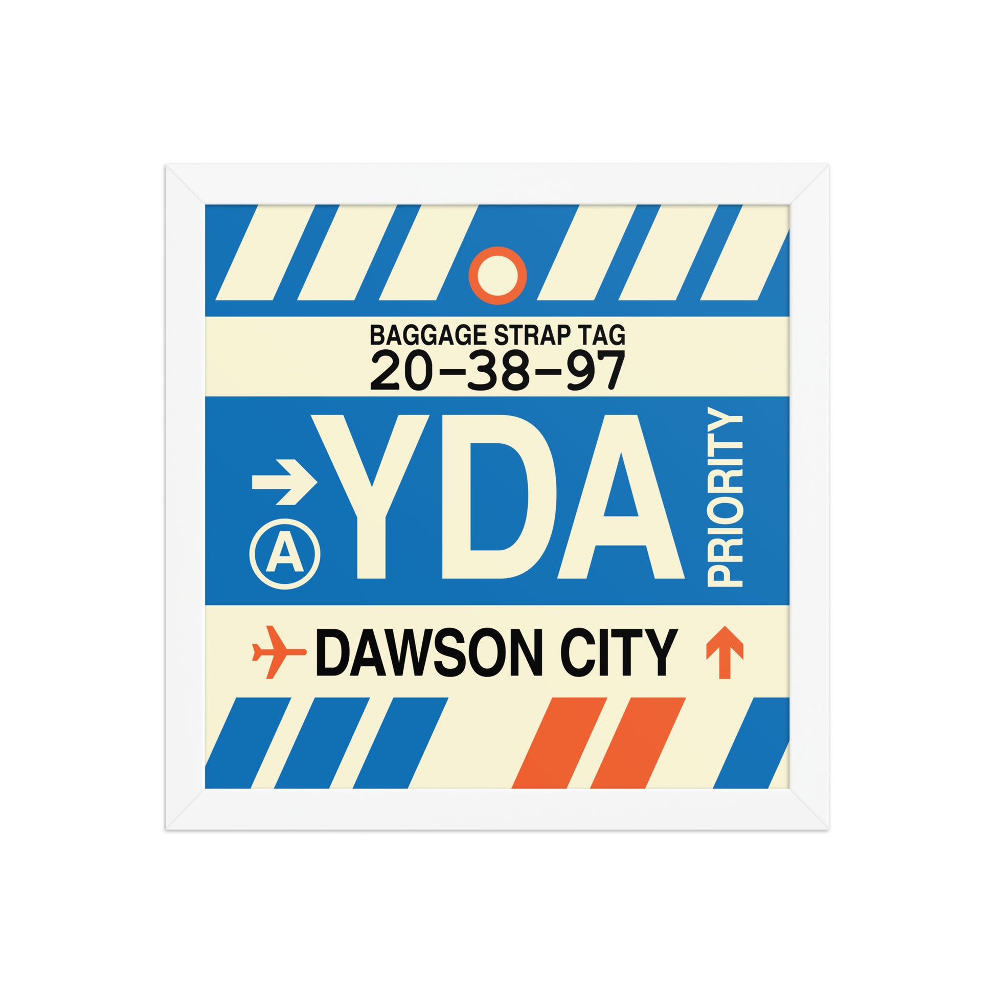 YDA Dawson City Framed Print • Jet Age Baggage Tag Design • YHM Designs - Image 12