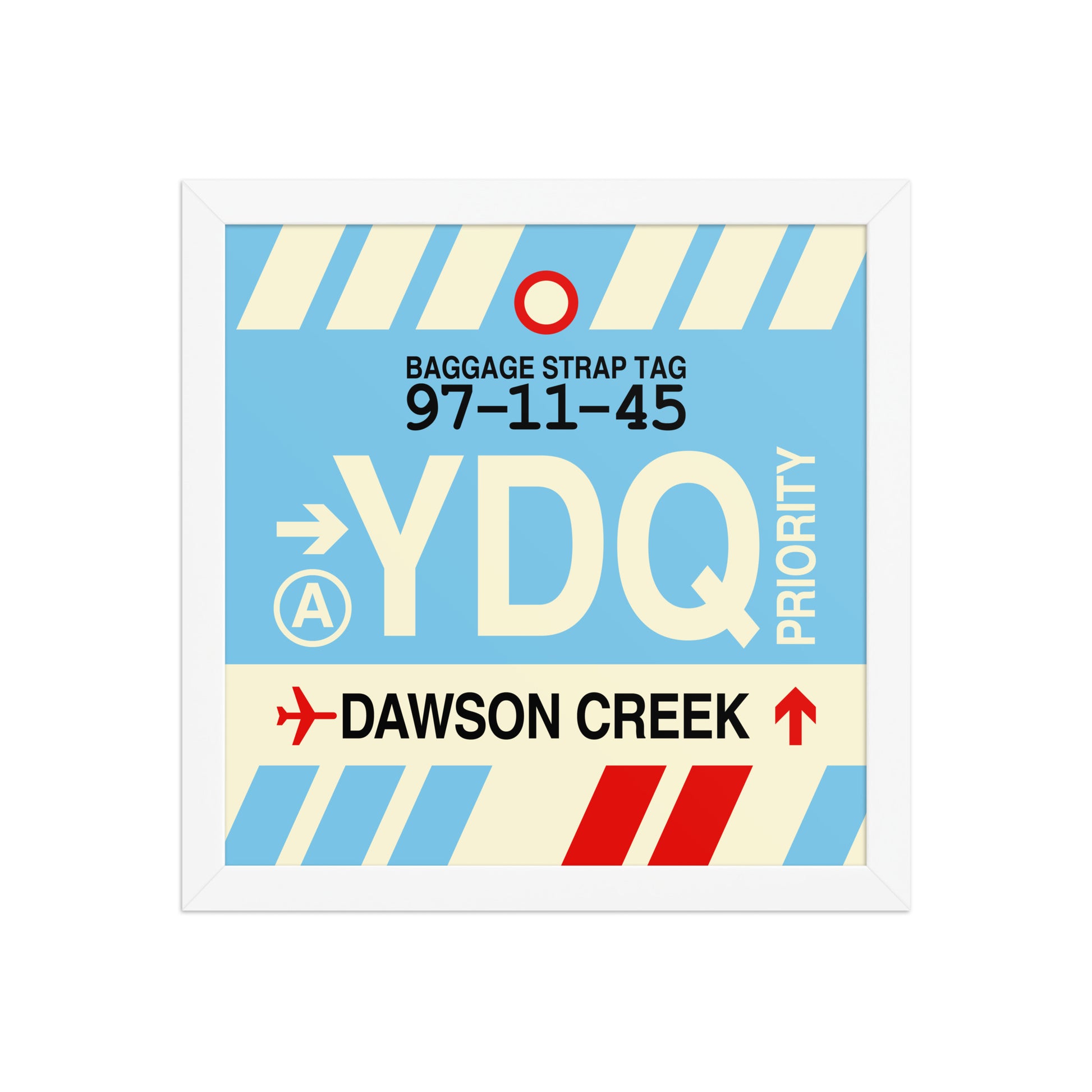 YDQ Dawson Creek Framed Print • Jet Age Baggage Tag Design • YHM Designs - Image 12