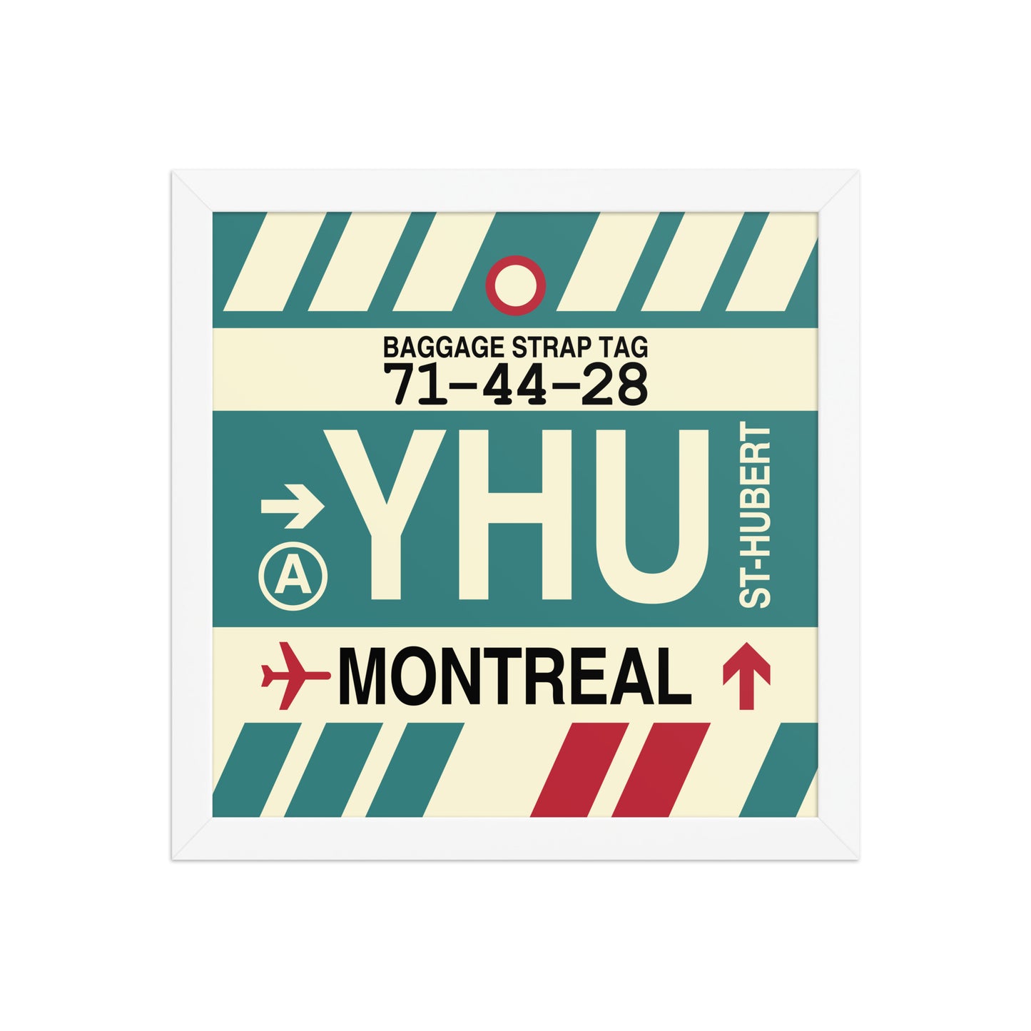 YHU Montreal Framed Print • Jet Age Baggage Tag Design • YHM Designs - Image 12