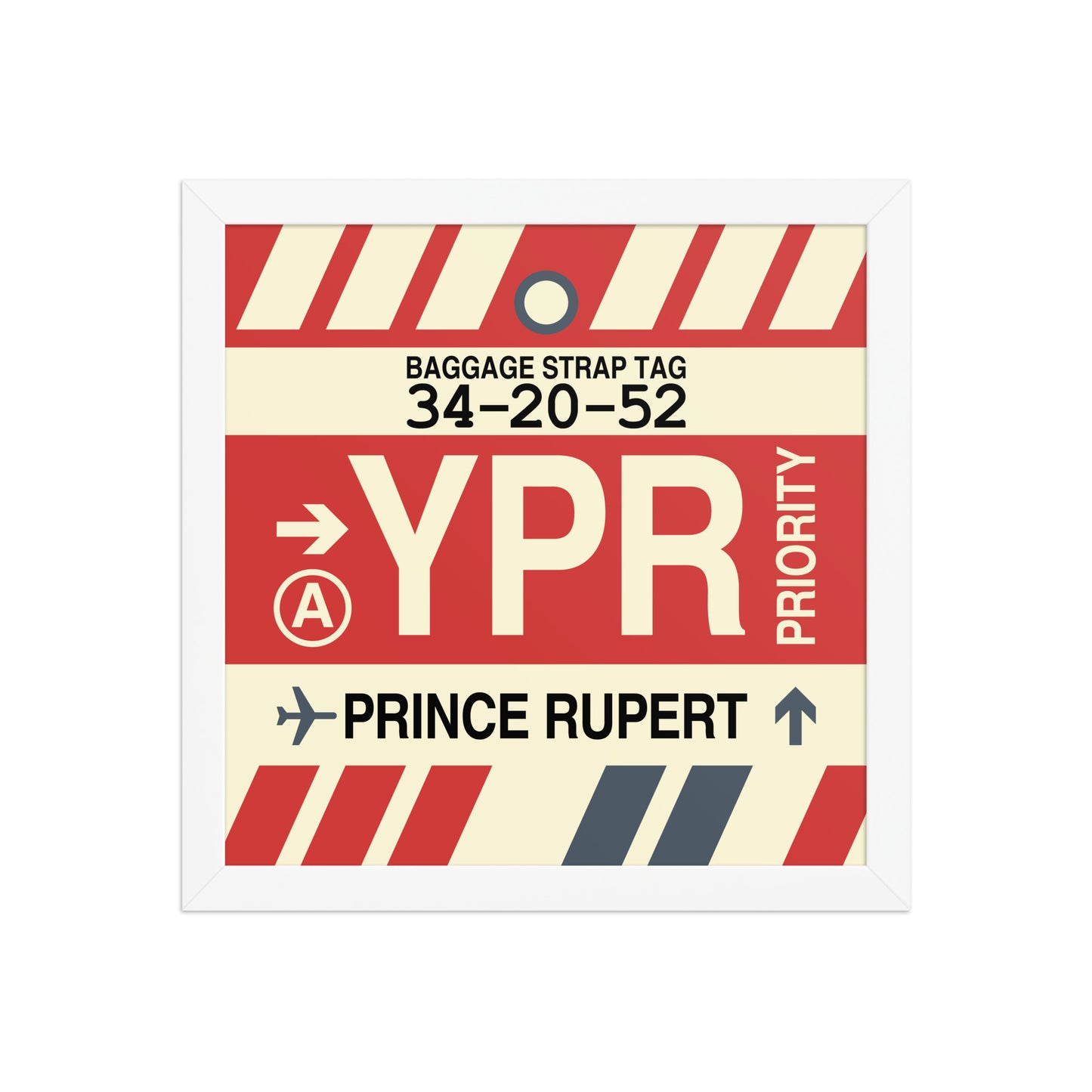 YPR Prince Rupert Framed Print • Jet Age Baggage Tag Design • YHM Designs - Image 12