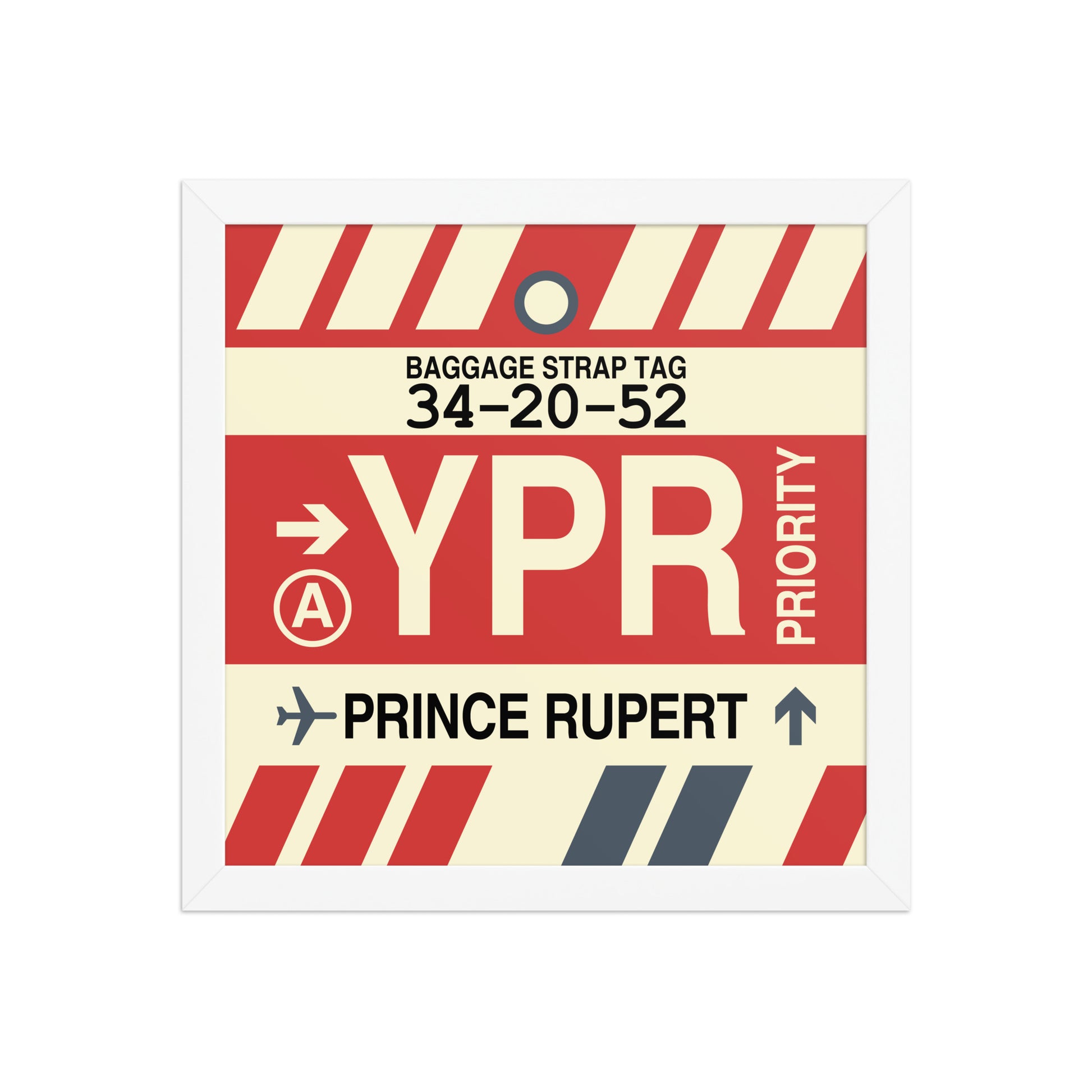 YPR Prince Rupert Framed Print • Jet Age Baggage Tag Design • YHM Designs - Image 12