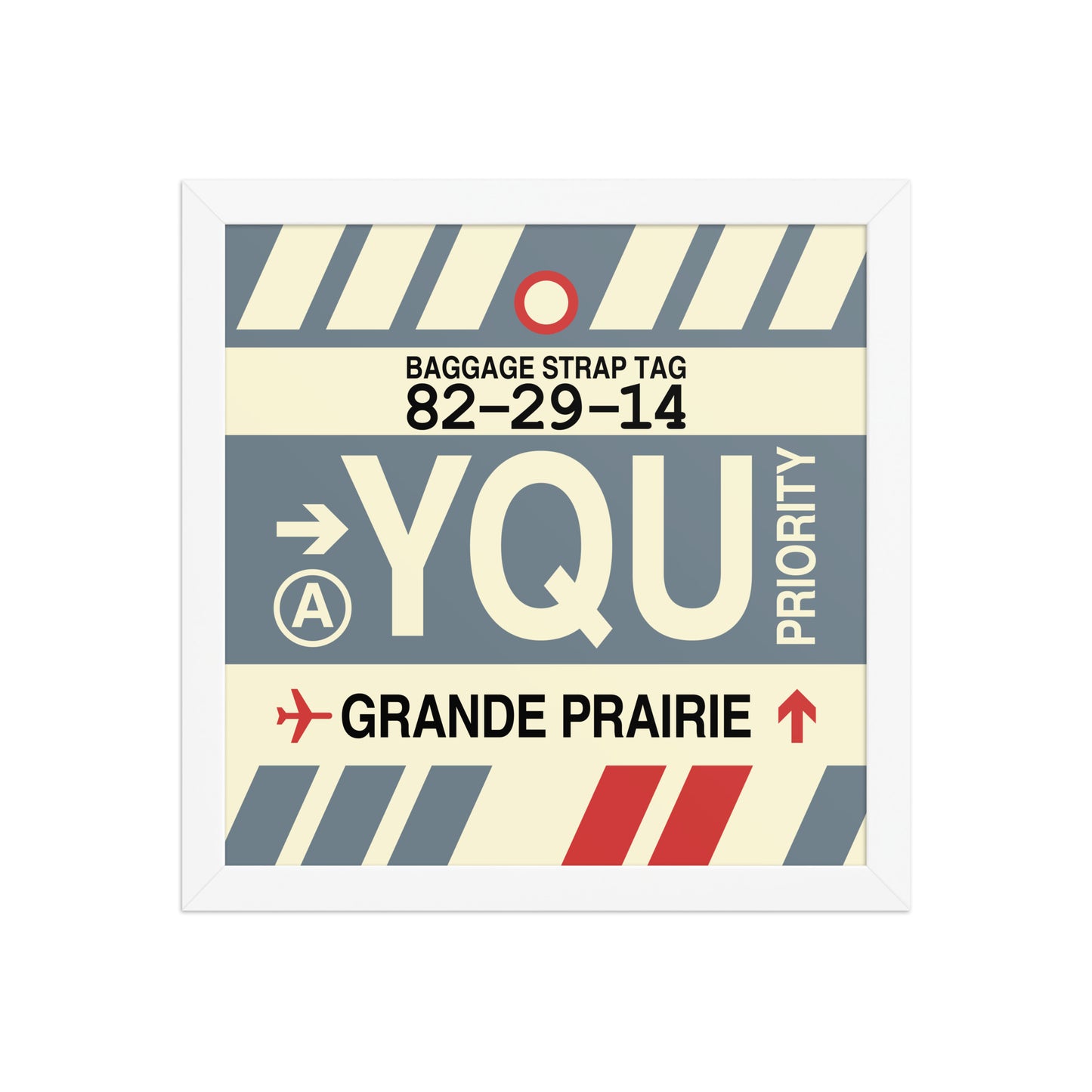 YQU Grande Prairie Framed Print • Jet Age Baggage Tag Design • YHM Designs - Image 12