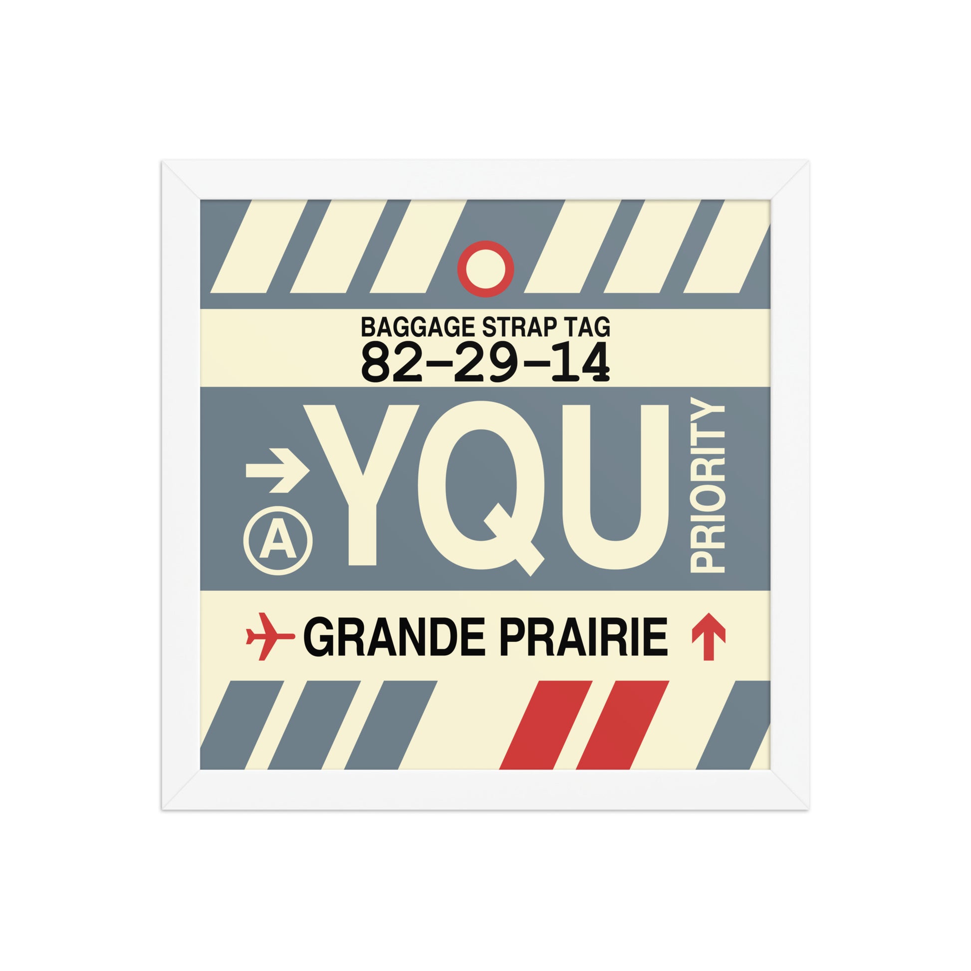 YQU Grande Prairie Framed Print • Jet Age Baggage Tag Design • YHM Designs - Image 12