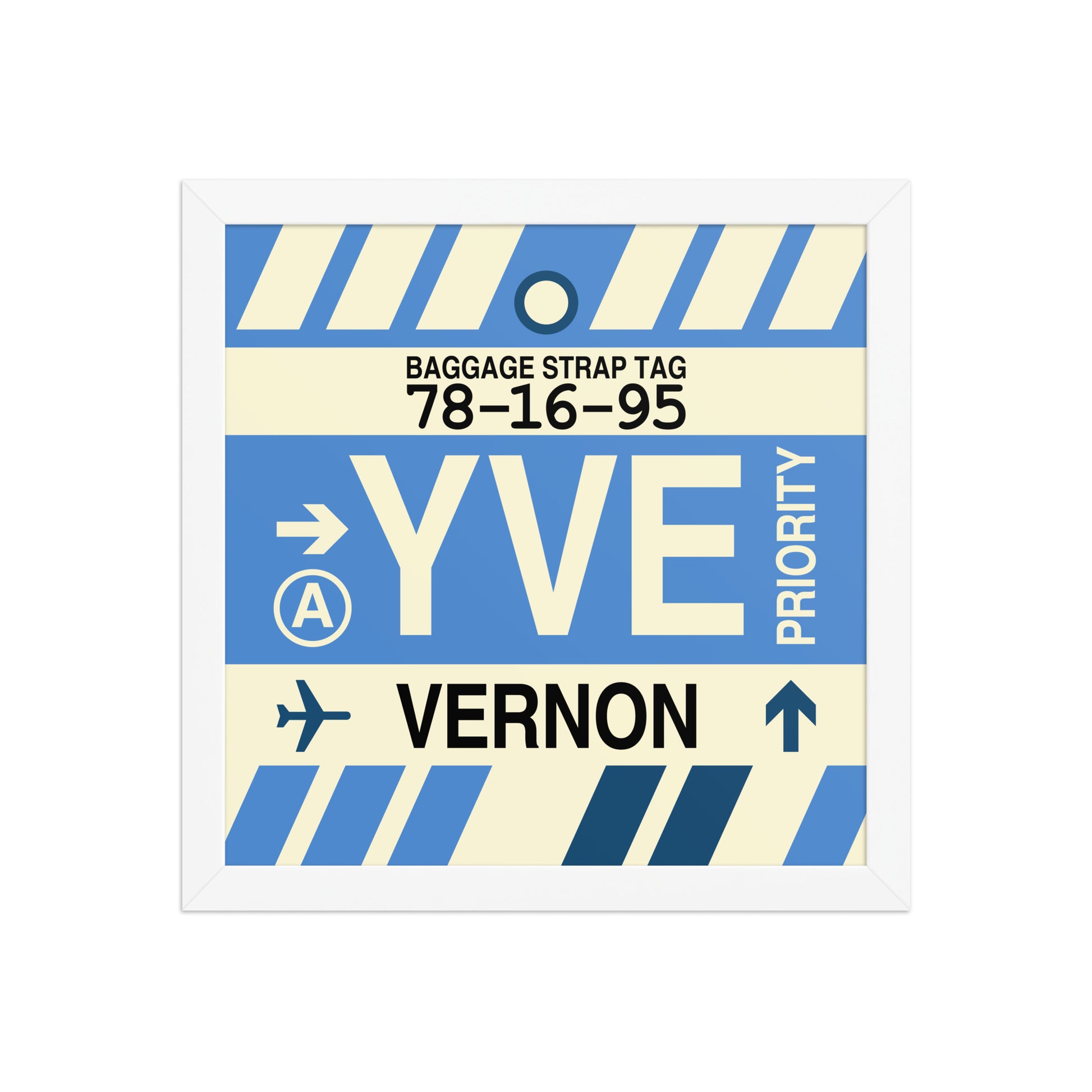 YVE Vernon Framed Print • Jet Age Baggage Tag Design • YHM Designs - Image 12