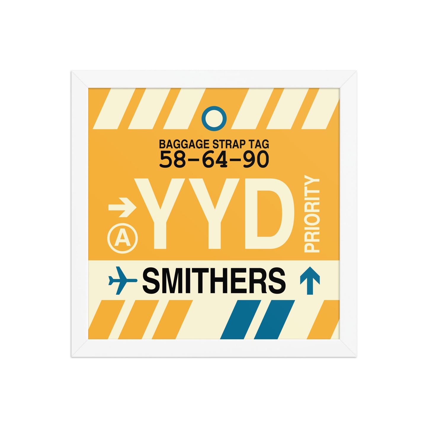 YYD Smithers Framed Print • Jet Age Baggage Tag Design • YHM Designs - Image 12