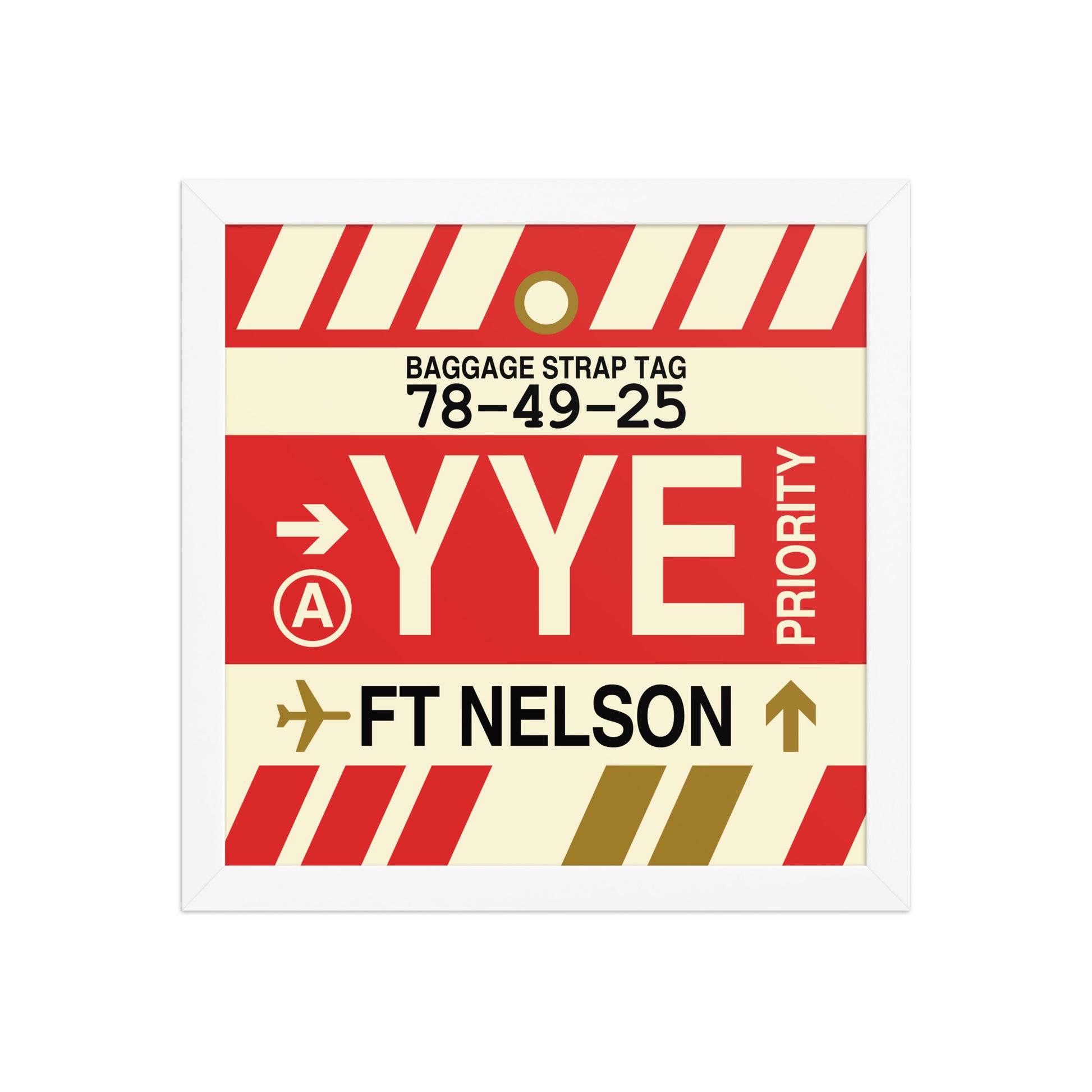 YYE Fort Nelson Framed Print • Jet Age Baggage Tag Design • YHM Designs - Image 12