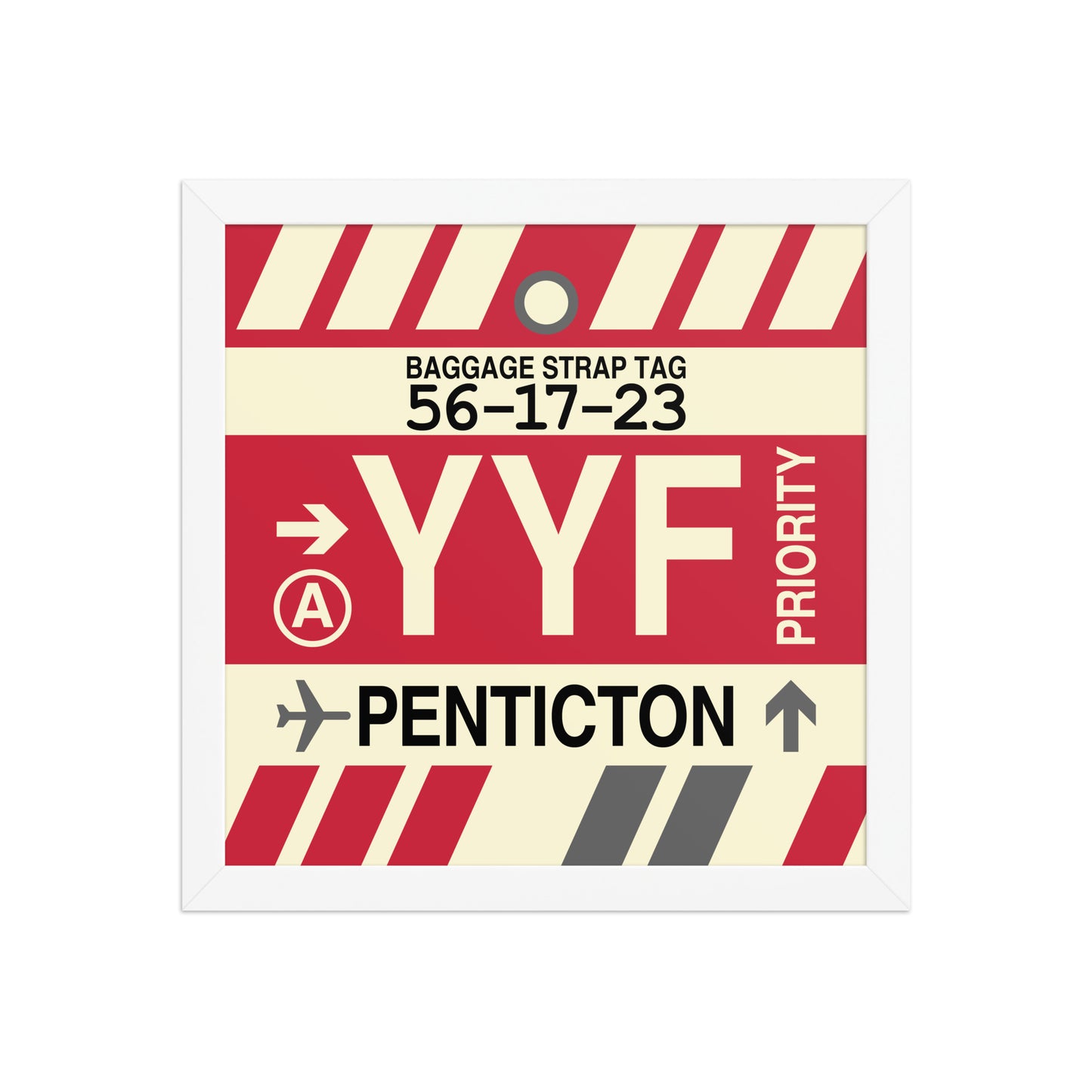 YYF Penticton Framed Print • Jet Age Baggage Tag Design • YHM Designs - Image 12