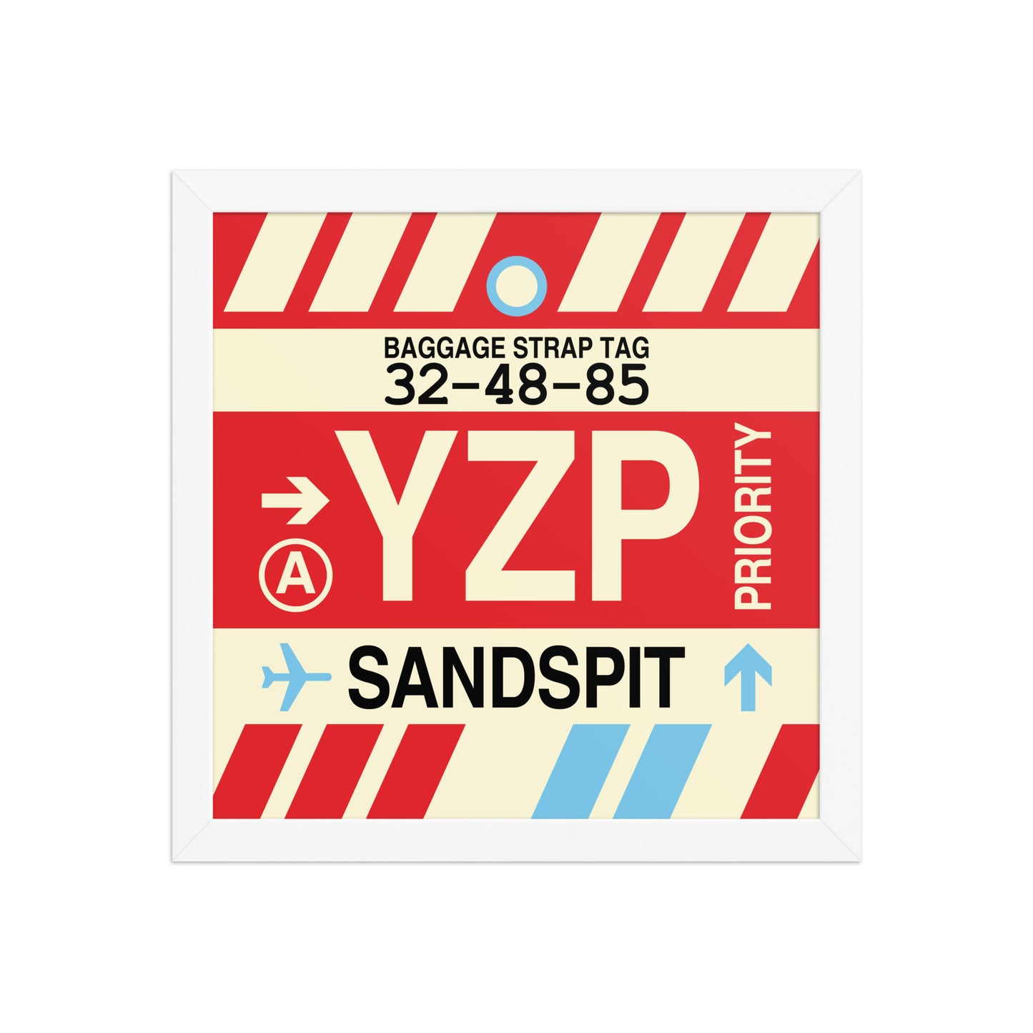 YZP Sandspit Framed Print • Jet Age Baggage Tag Design • YHM Designs - Image 12