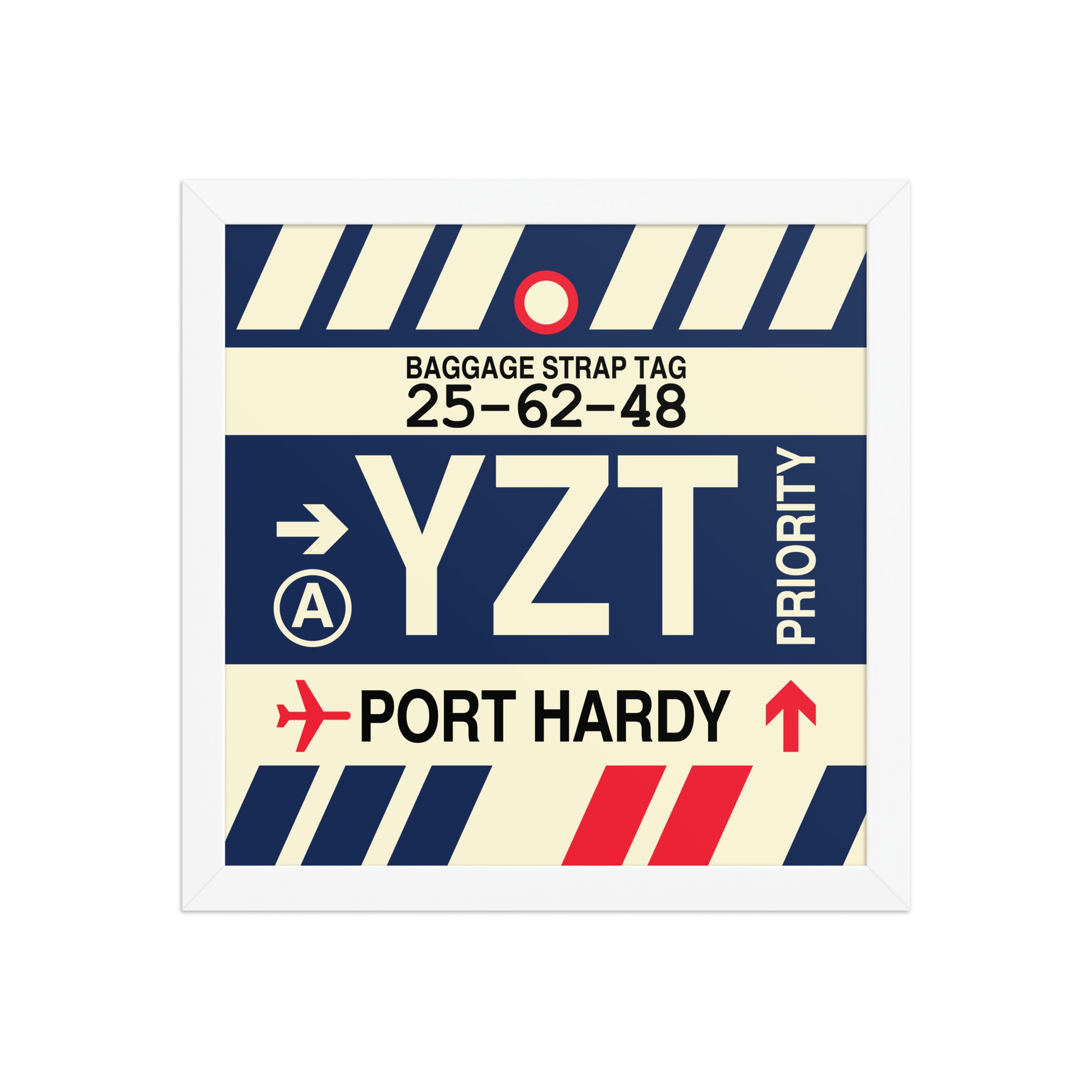 YZT Port Hardy Framed Print • Jet Age Baggage Tag Design • YHM Designs - Image 12