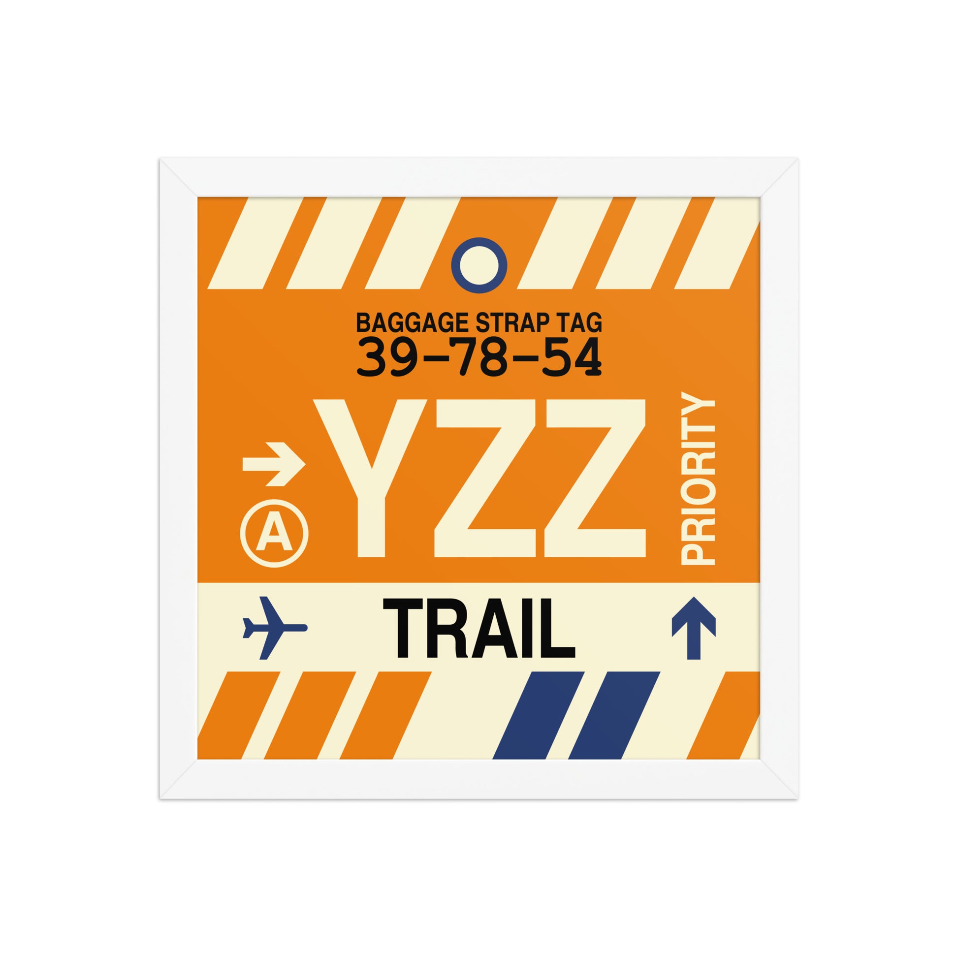 YZZ Trail Framed Print • Jet Age Baggage Tag Design • YHM Designs - Image 12