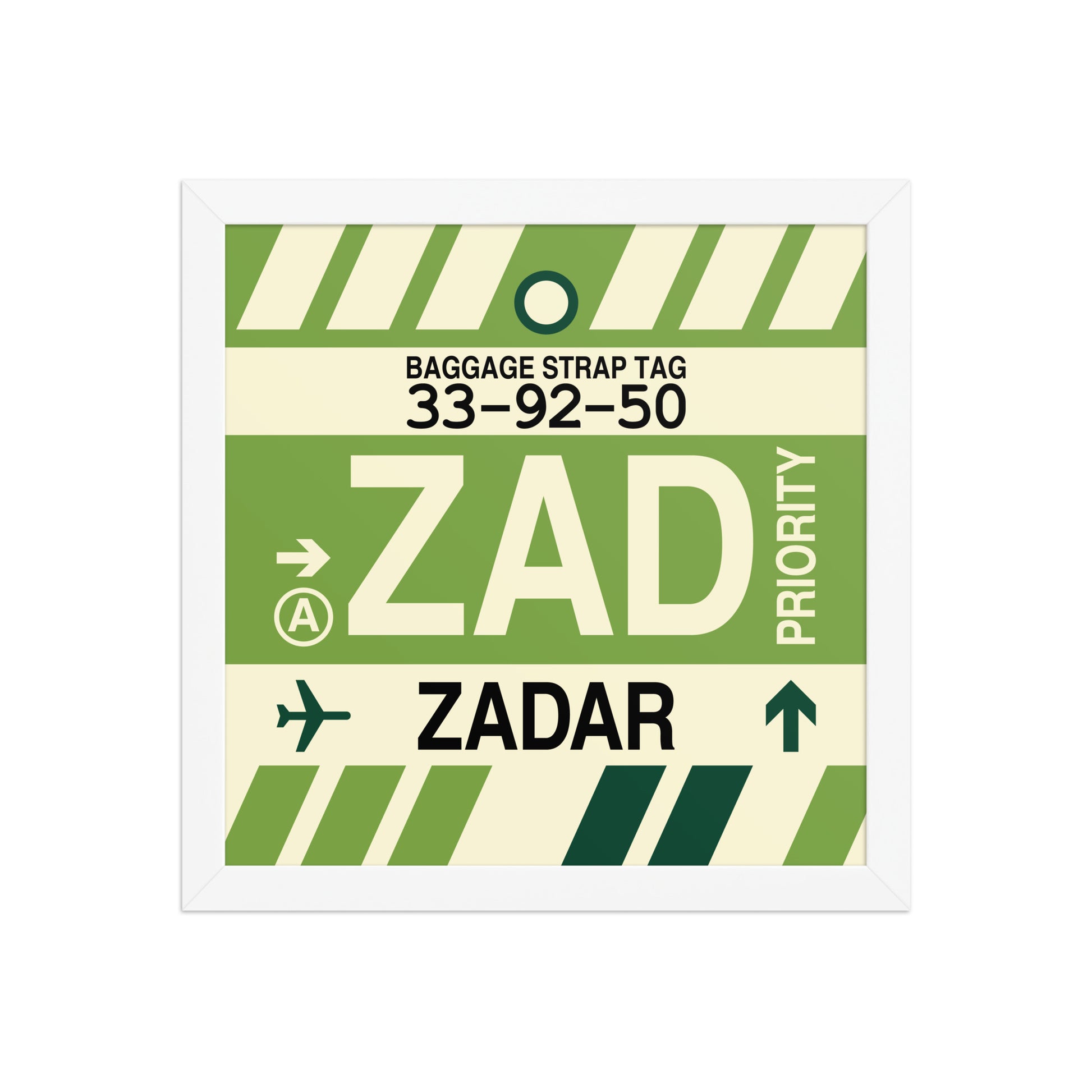 ZAD Zadar Framed Print • Jet Age Baggage Tag Design • YHM Designs - Image 12