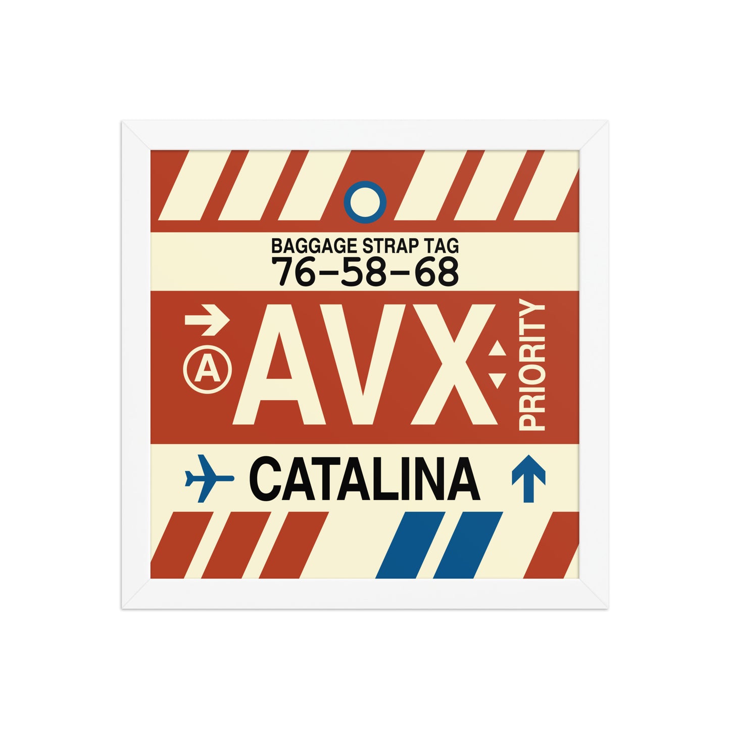 AVX Santa Catalina Framed Print • Jet Age Baggage Tag Design • YHM Designs - Image 12