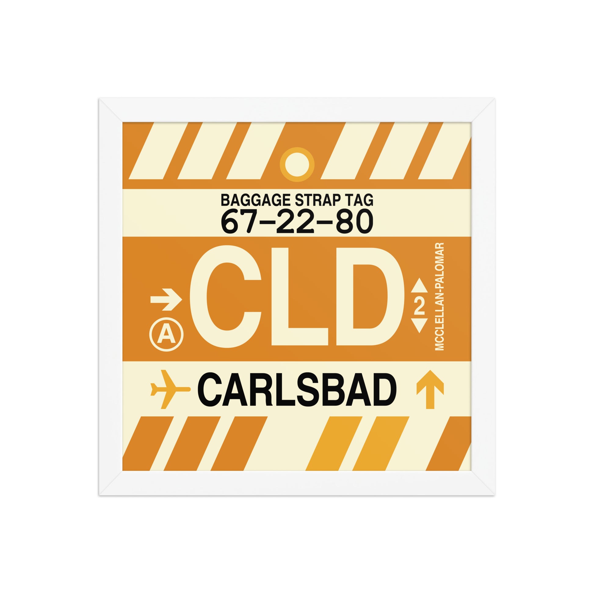 CLD Carlsbad Framed Print • Jet Age Baggage Tag Design • YHM Designs - Image 12