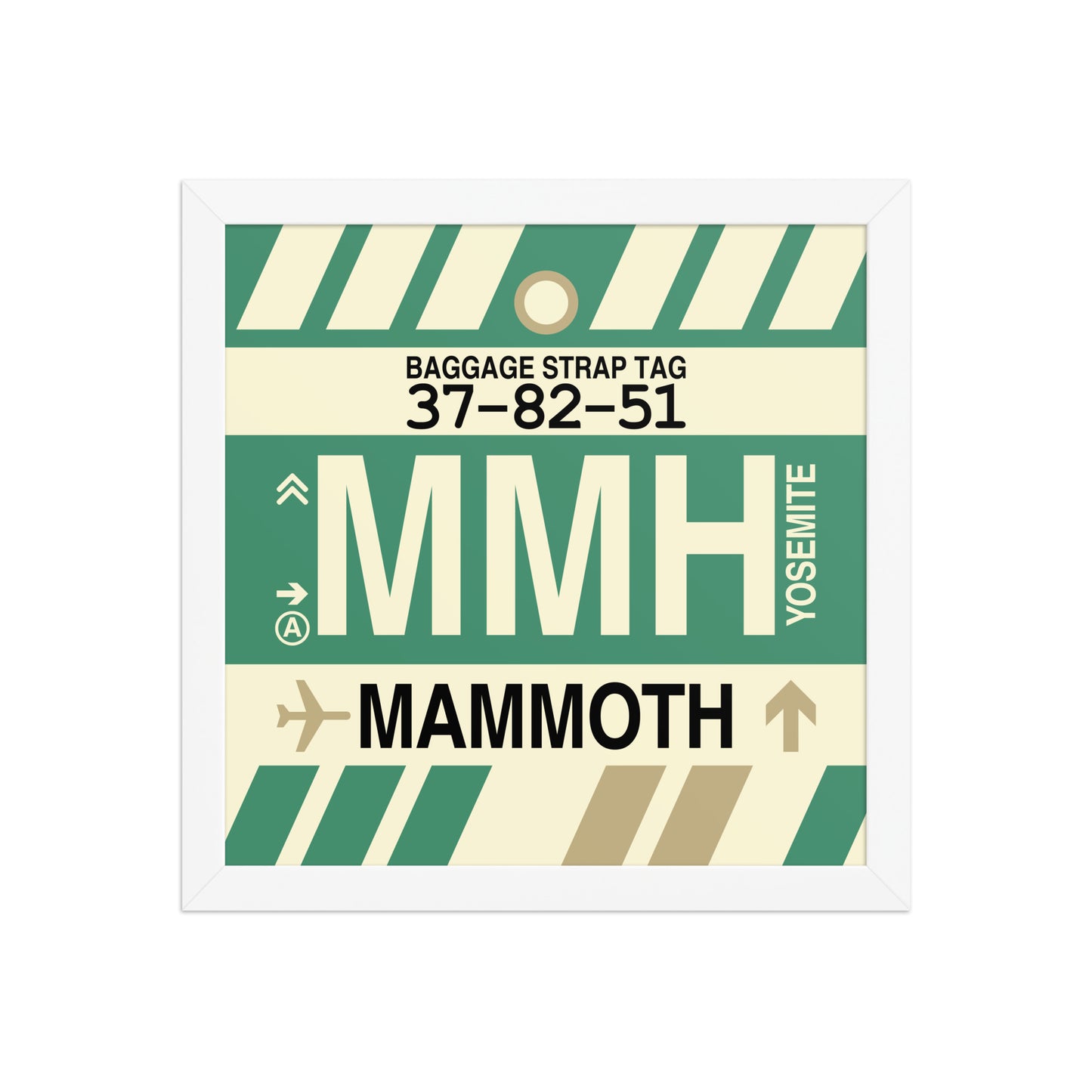 MMH Mammoth Lakes Framed Print • Jet Age Baggage Tag Design • YHM Designs - Image 12