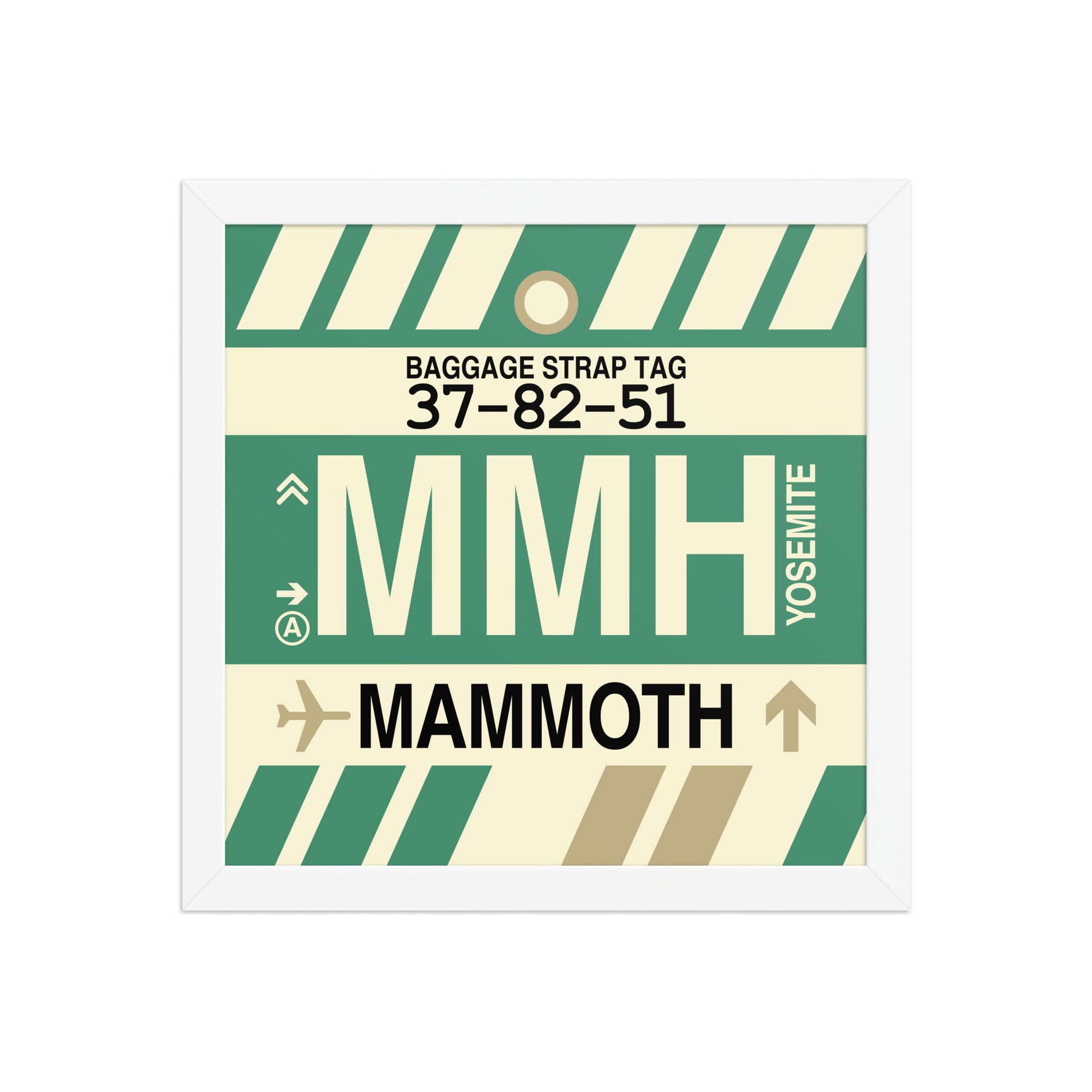 MMH Mammoth Lakes Framed Print • Jet Age Baggage Tag Design • YHM Designs - Image 12