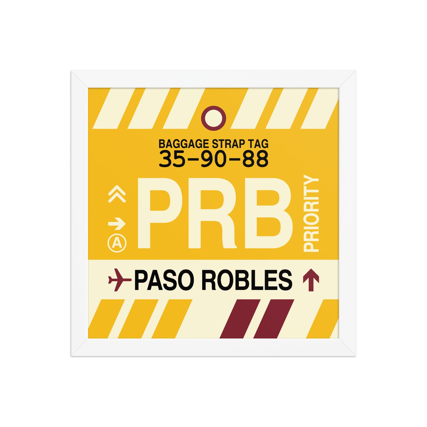 PRB Paso Robles Framed Print • Jet Age Baggage Tag Design • YHM Designs - Image 12