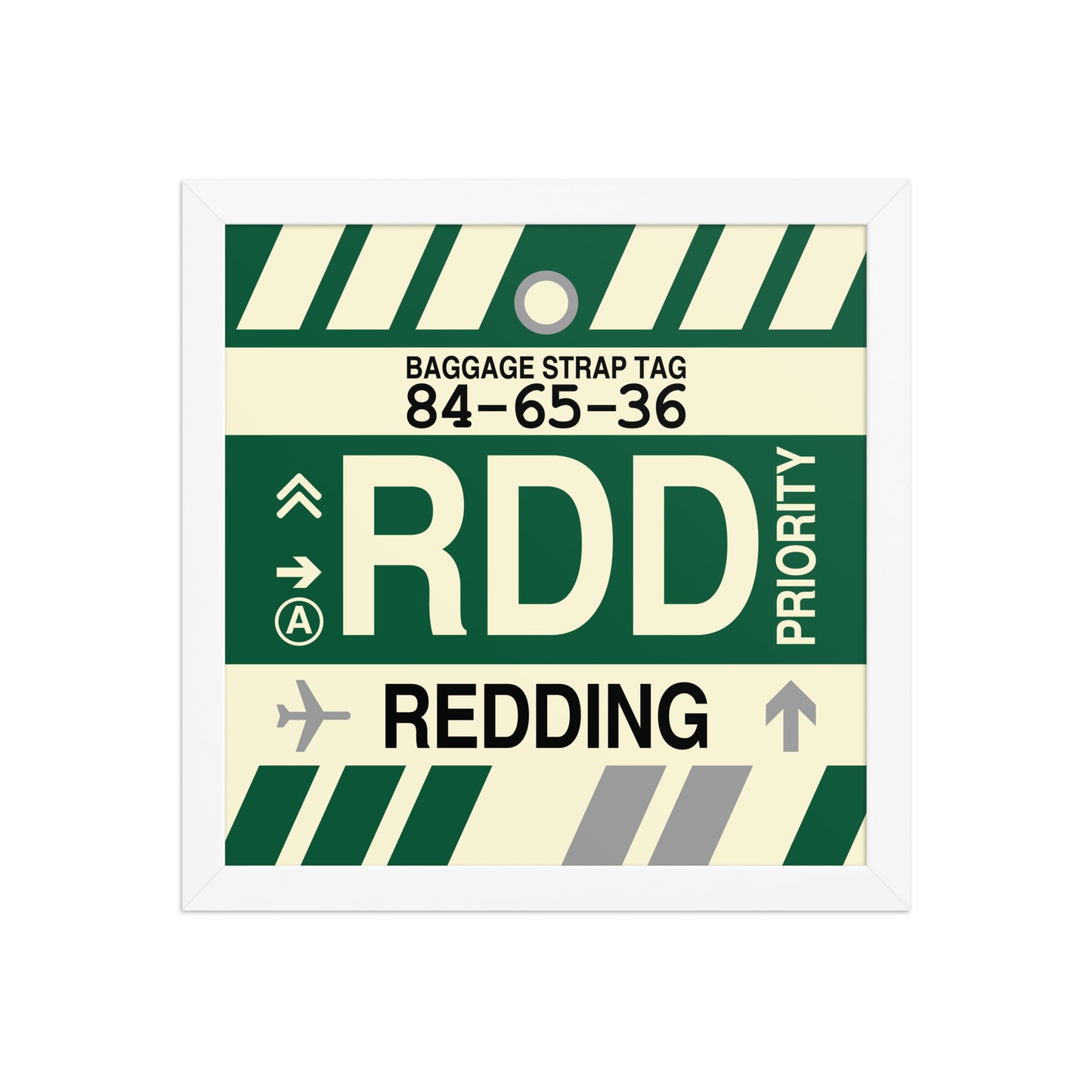 RDD Redding Framed Print • Jet Age Baggage Tag Design • YHM Designs - Image 12