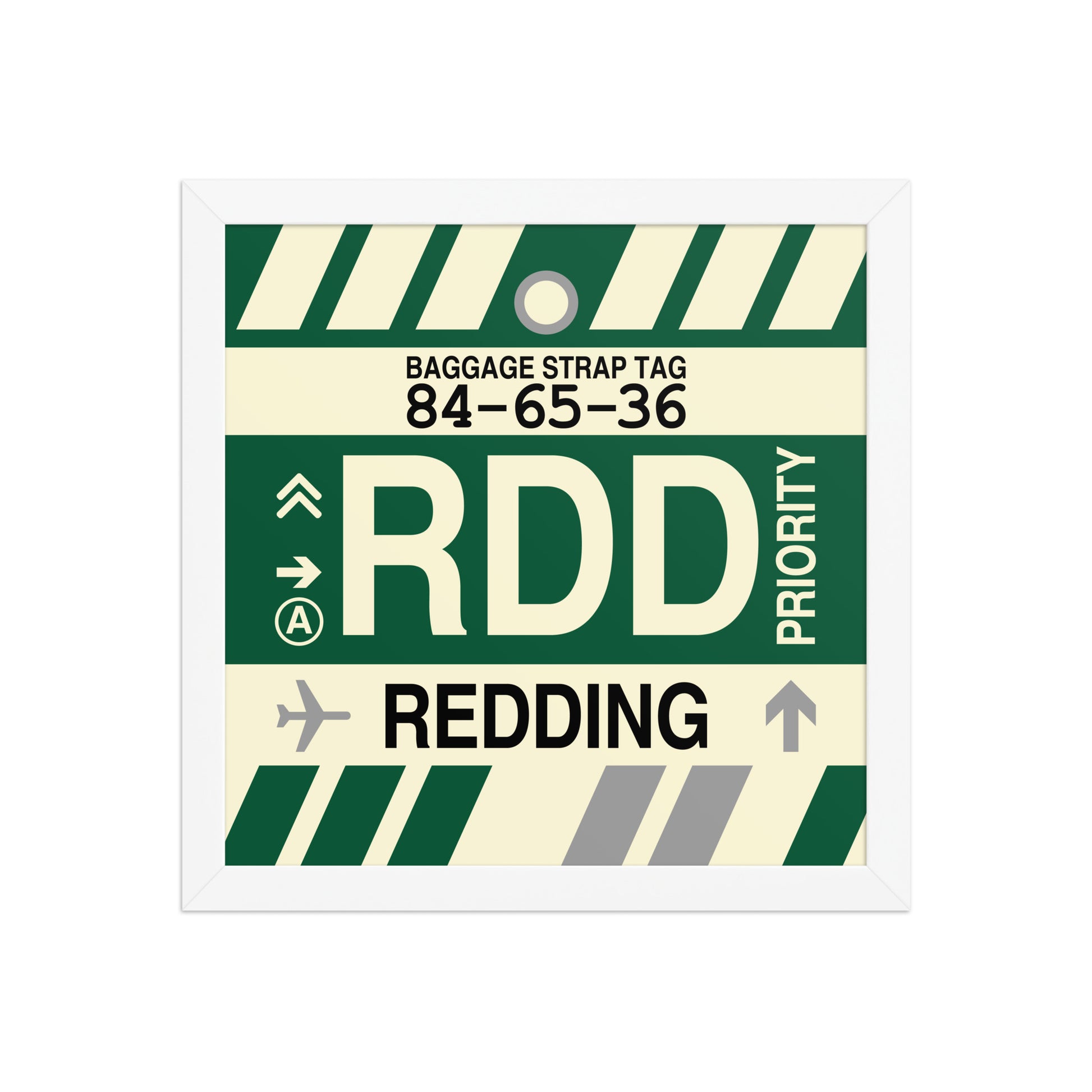 RDD Redding Framed Print • Jet Age Baggage Tag Design • YHM Designs - Image 12