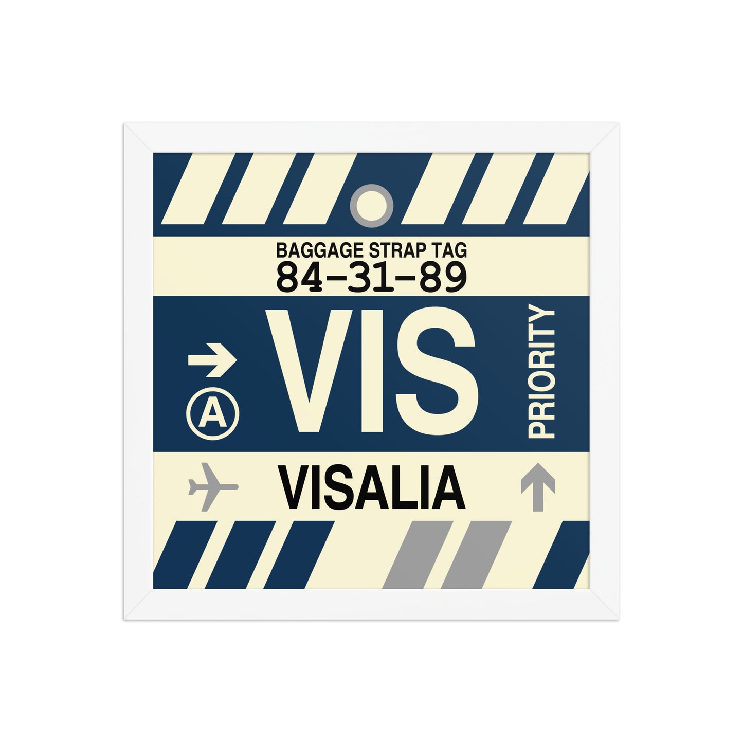 VIS Visalia Framed Print • Jet Age Baggage Tag Design • YHM Designs - Image 12