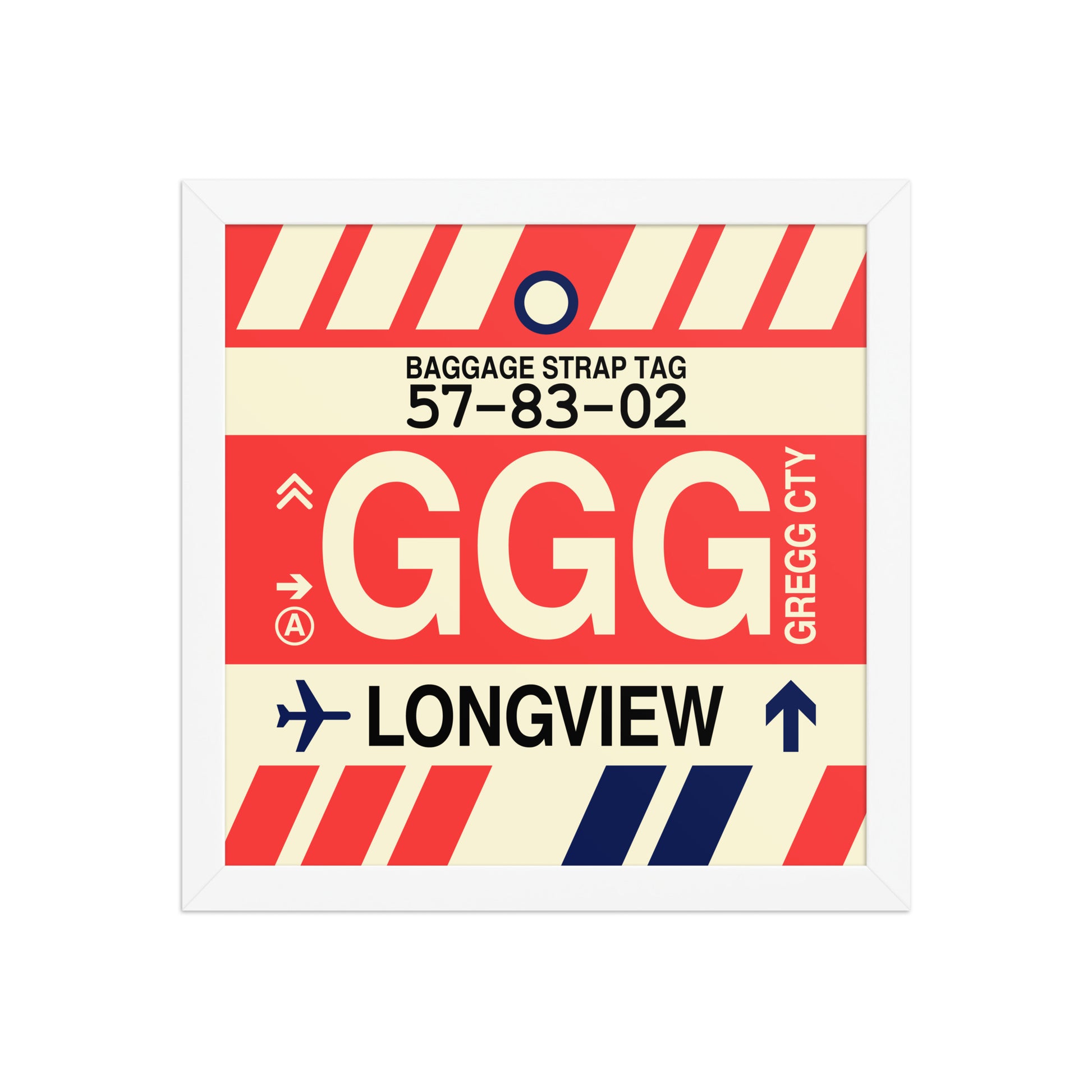 GGG Longview Framed Print • Jet Age Baggage Tag Design • YHM Designs - Image 12