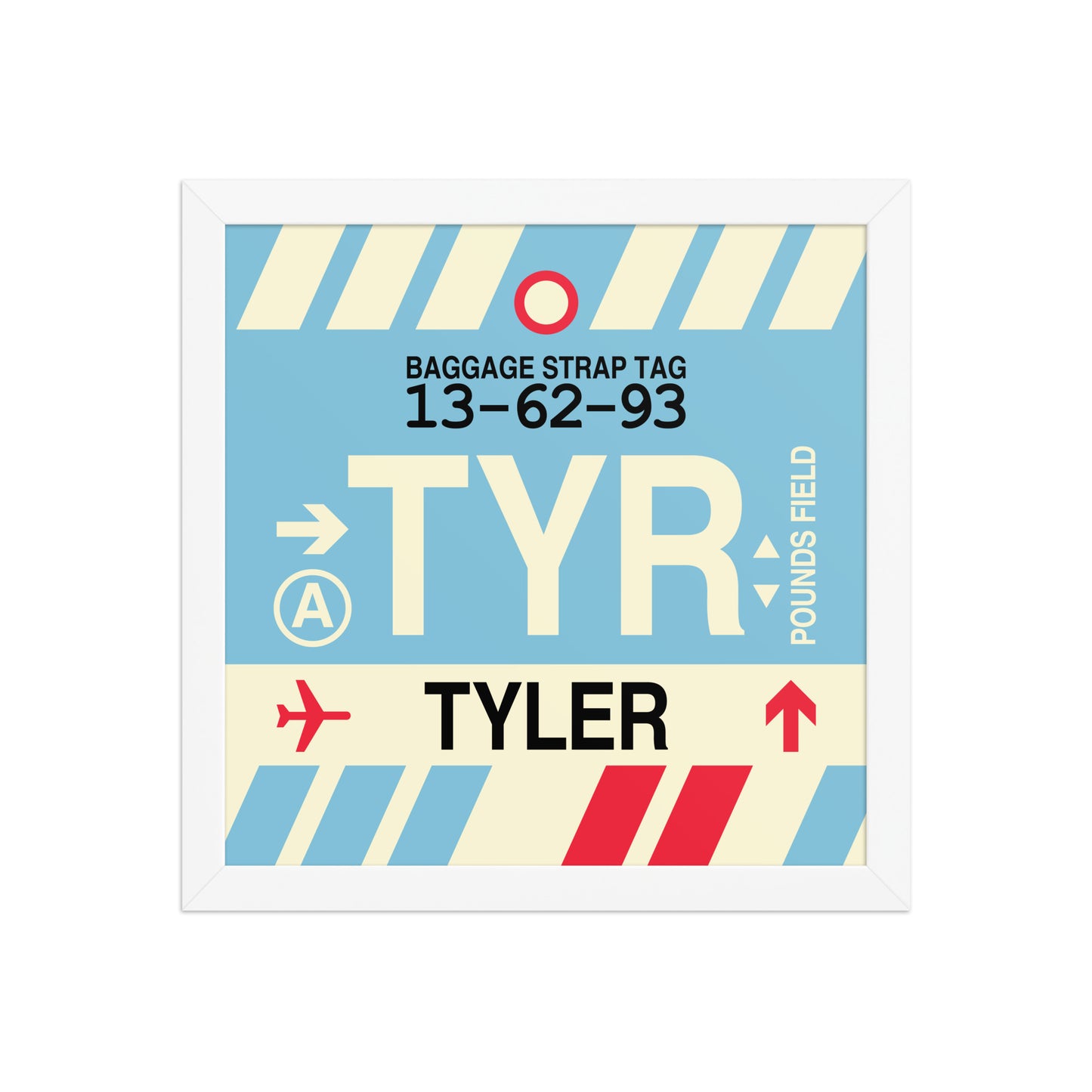 TYR Tyler Framed Print • Jet Age Baggage Tag Design • YHM Designs - Image 12