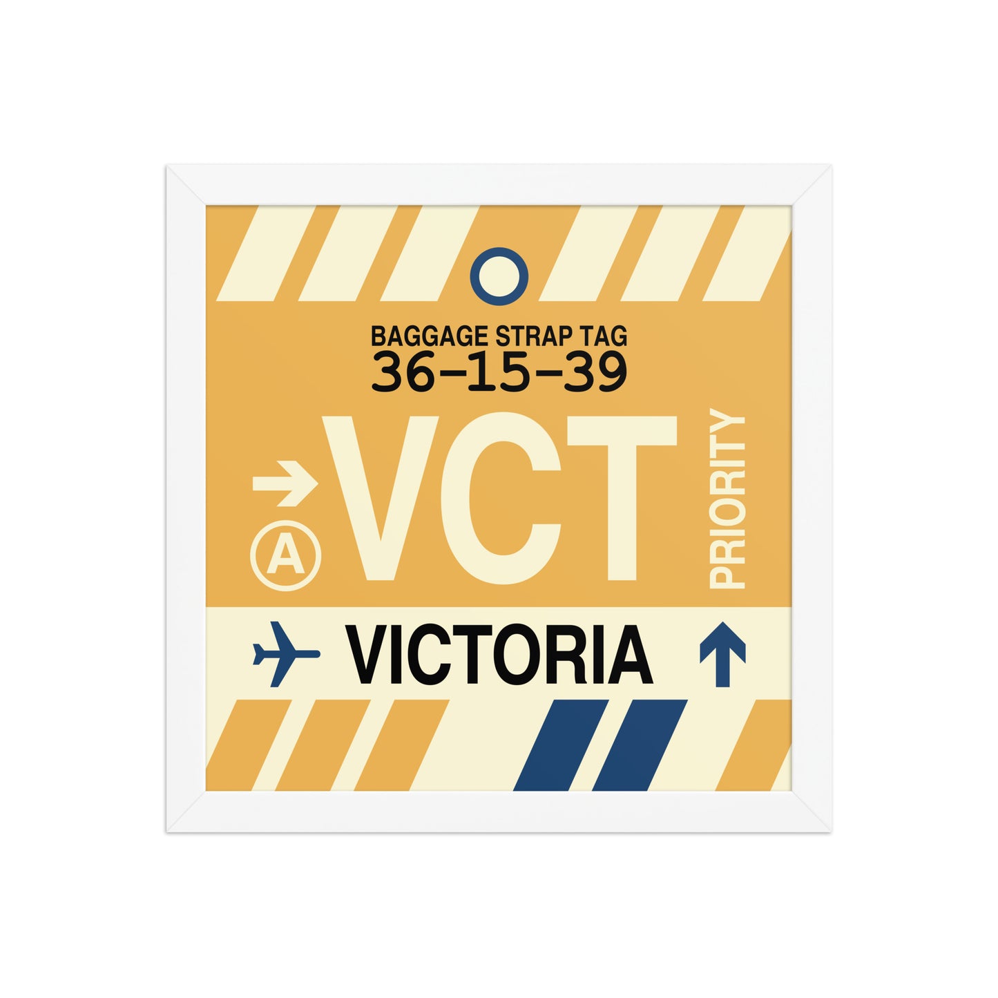 VCT Victoria Framed Print • Jet Age Baggage Tag Design • YHM Designs - Image 12
