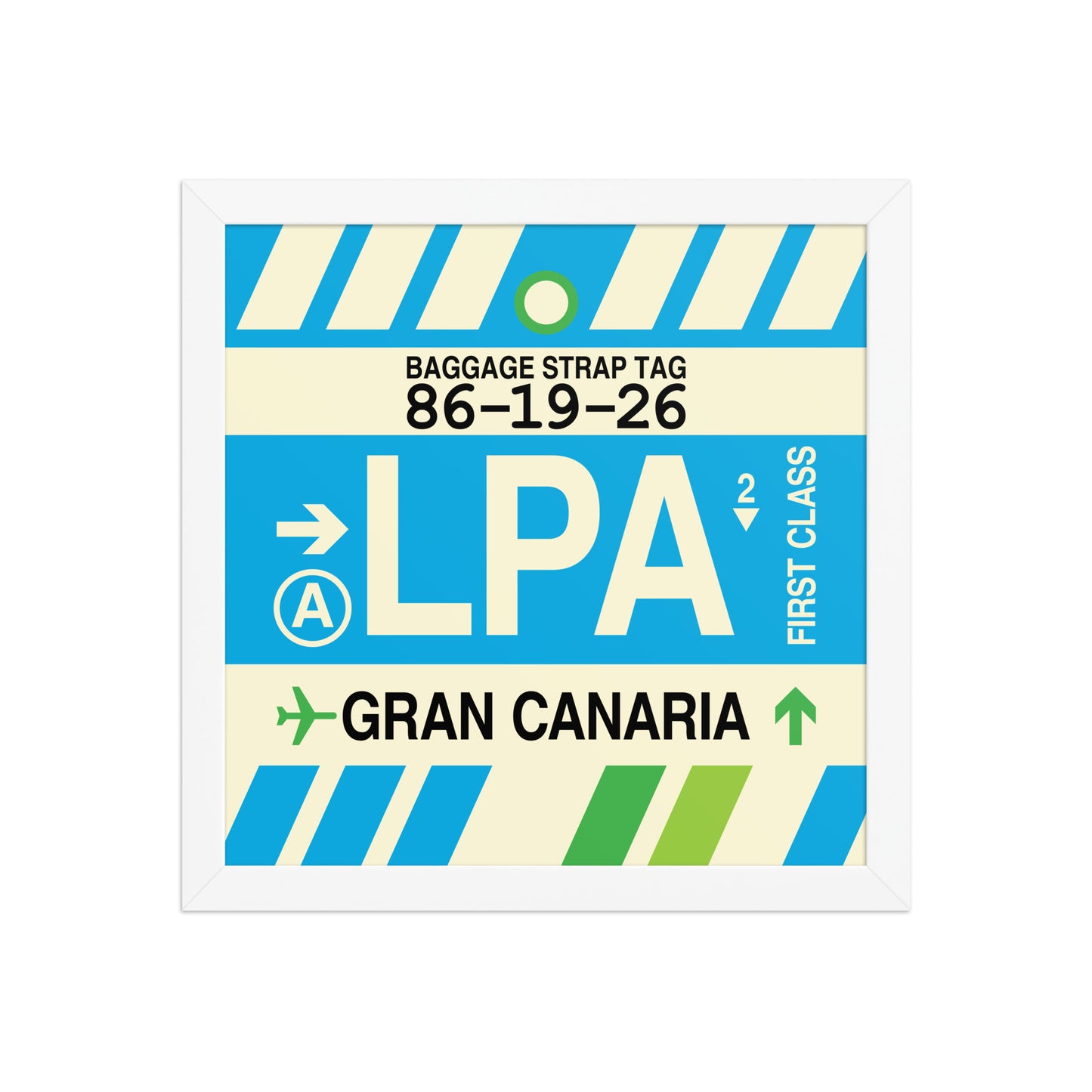 LPA Gran Canaria Framed Print • Jet Age Baggage Tag Design • YHM Designs - Image 05