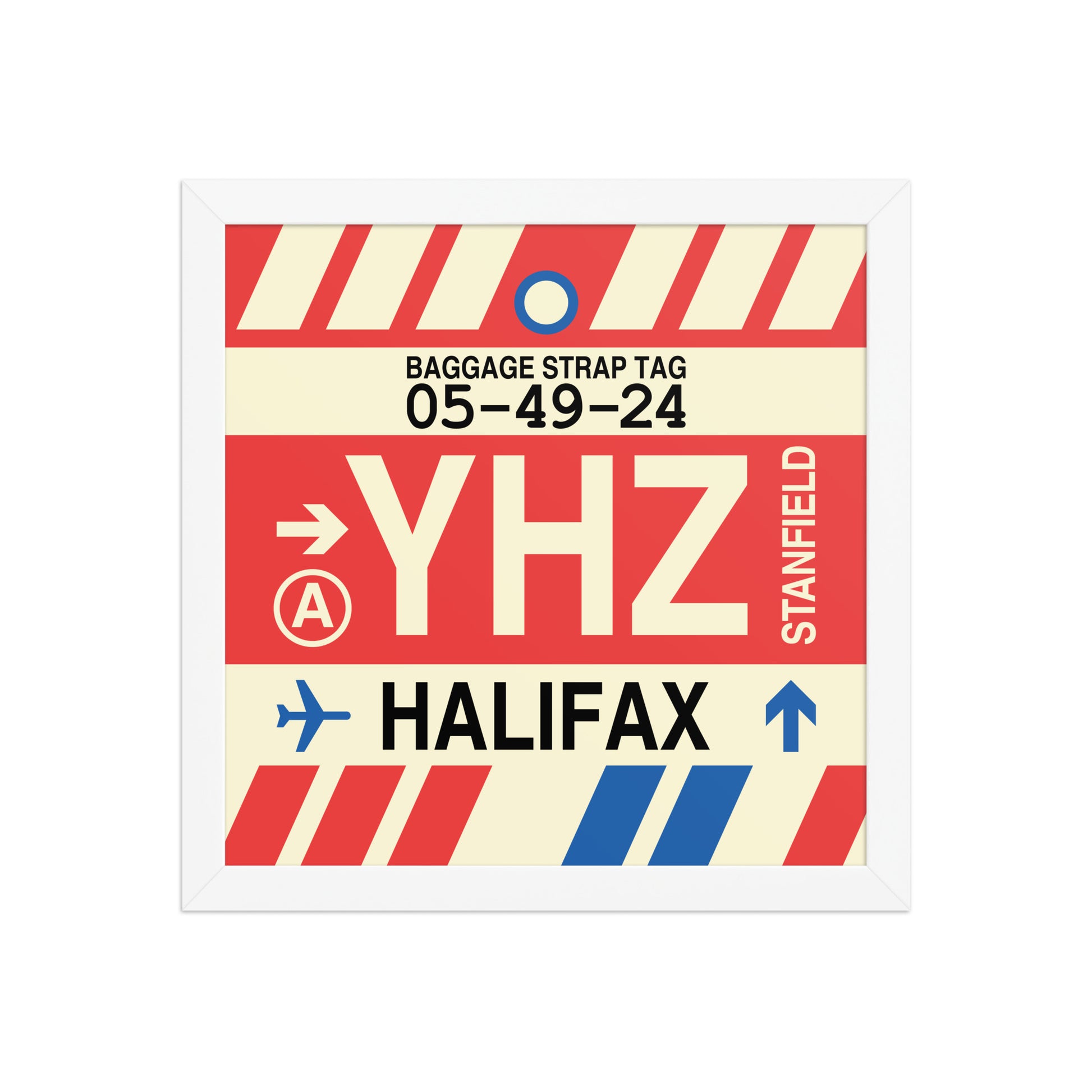 YHZ Halifax Framed Print • Jet Age Baggage Tag Design • YHM Designs - Image 05