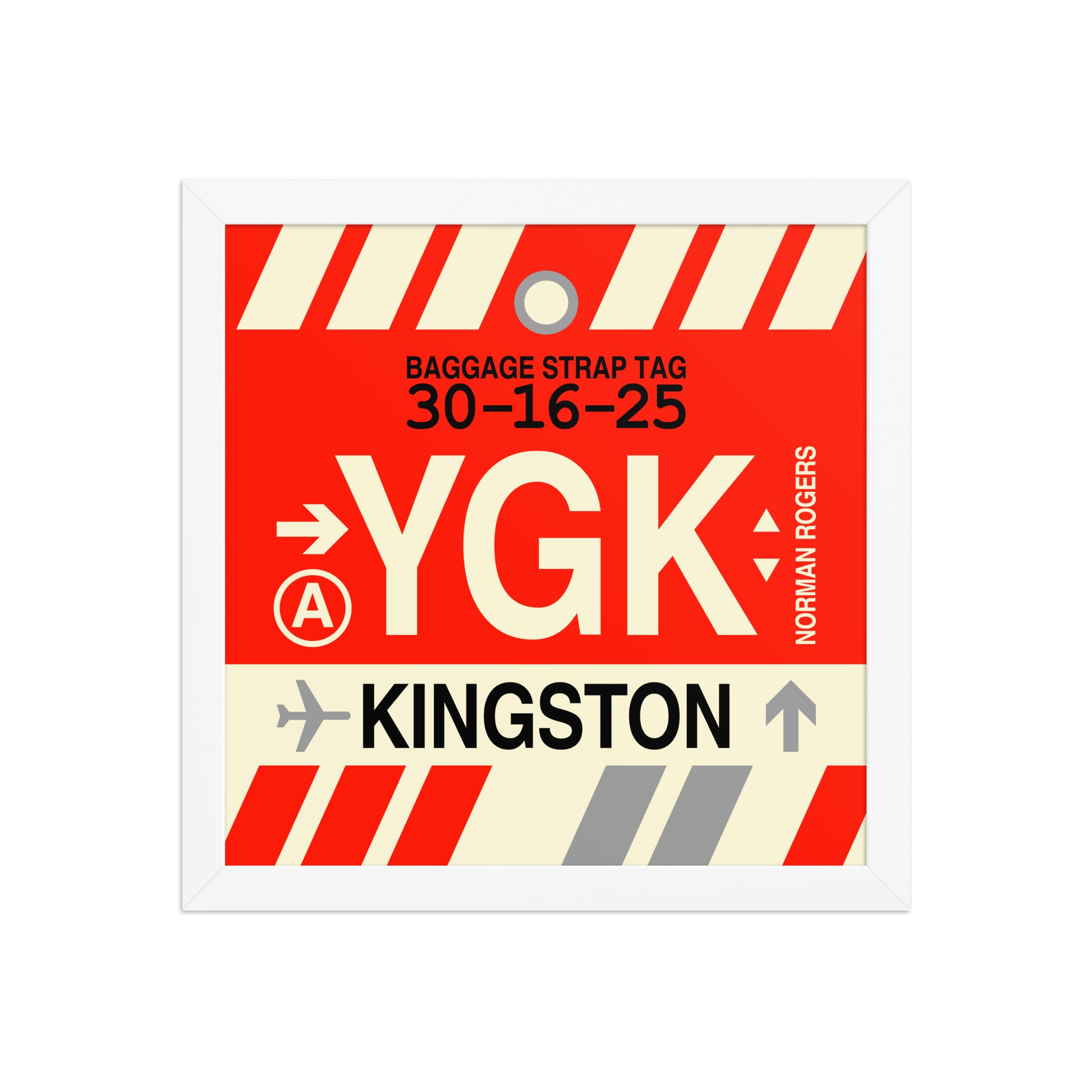 YGK Kingston Framed Print • Jet Age Baggage Tag Design • YHM Designs - Image 05
