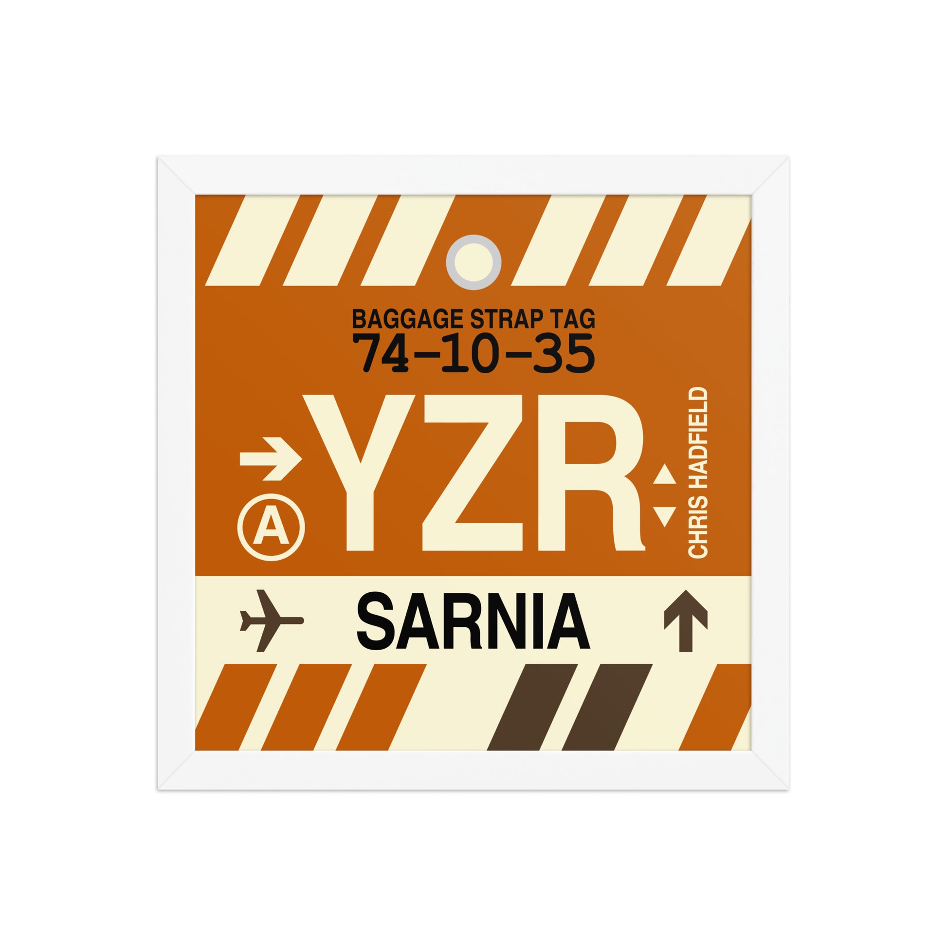 YZR Sarnia Framed Print • Jet Age Baggage Tag Design • YHM Designs - Image 05