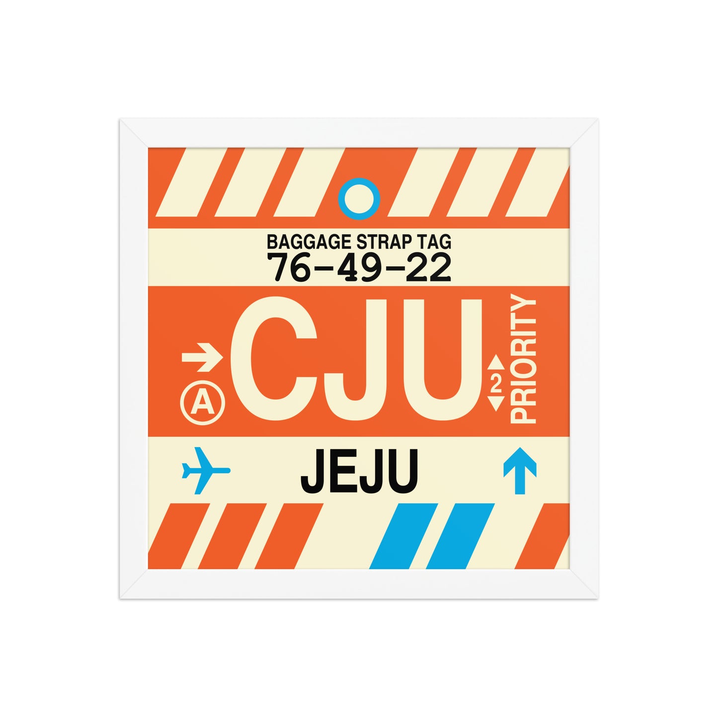 CJU Jeju Framed Print • Jet Age Baggage Tag Design • YHM Designs - Image 12