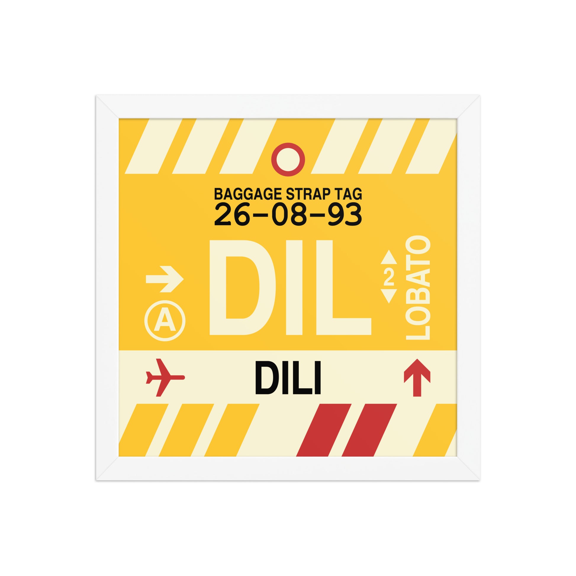 DIL Dili Framed Print • Jet Age Baggage Tag Design • YHM Designs - Image 12