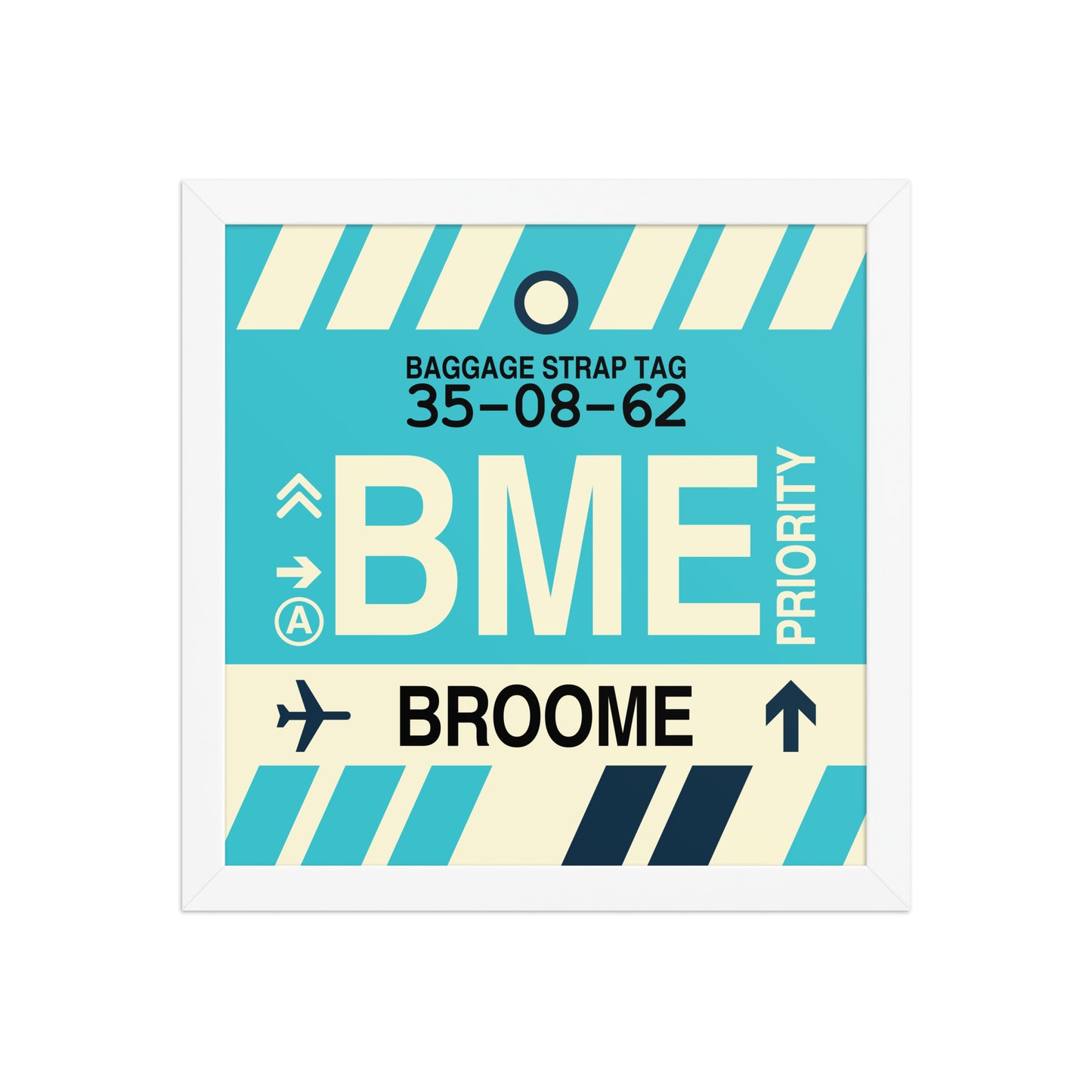 BME Broome Framed Print • Jet Age Baggage Tag Design • YHM Designs - Image 12