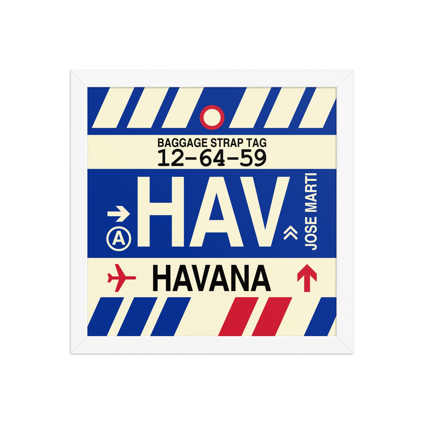 HAV Havana Framed Print • Jet Age Baggage Tag Design • YHM Designs - Image 05