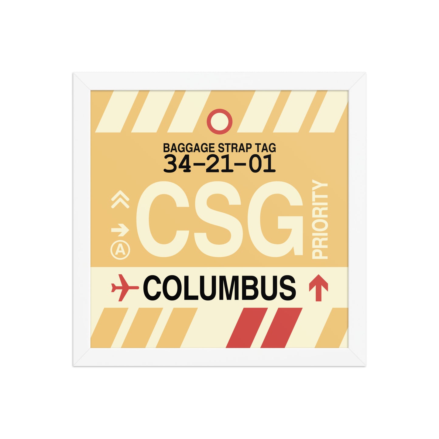 CSG Columbus Framed Print • Jet Age Baggage Tag Design • YHM Designs - Image 12