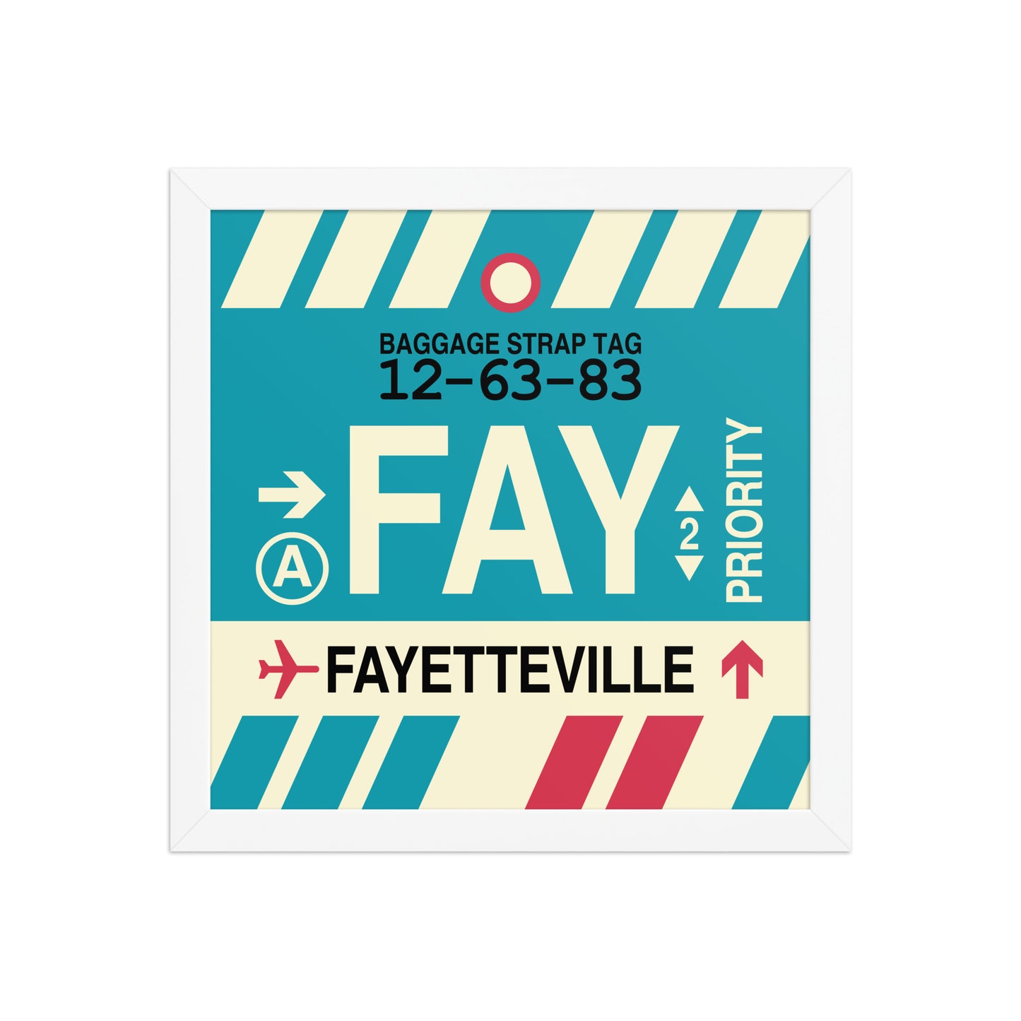 FAY Fayetteville Framed Print • Jet Age Baggage Tag Design • YHM Designs - Image 12