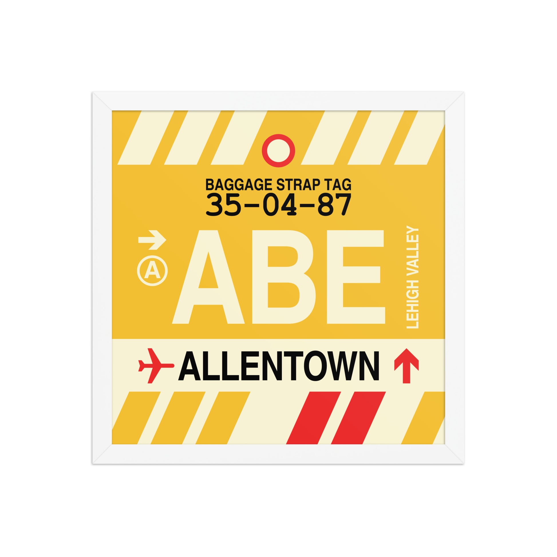 ABE Allentown Framed Print • Jet Age Baggage Tag Design • YHM Designs - Image 13