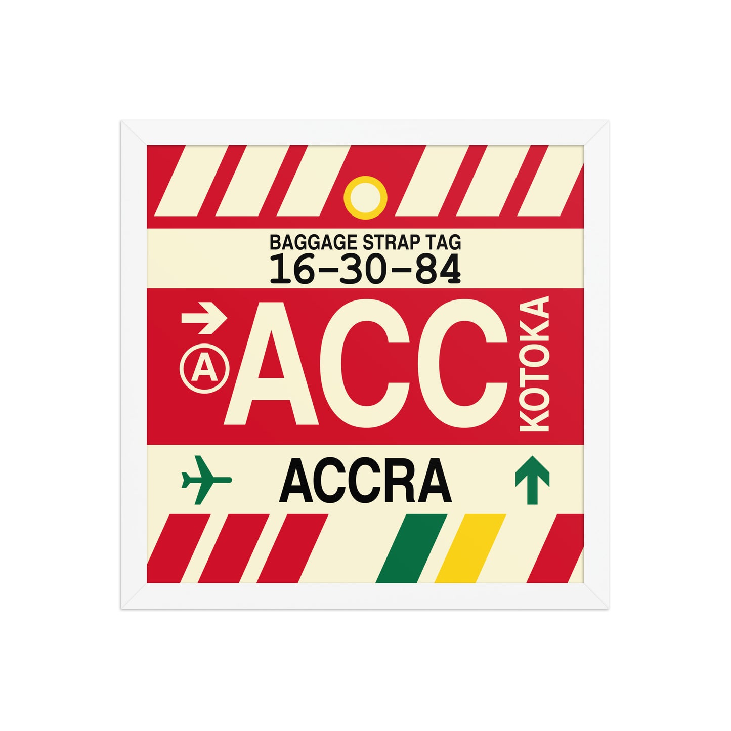 ACC Accra Framed Print • Jet Age Baggage Tag Design • YHM Designs - Image 13