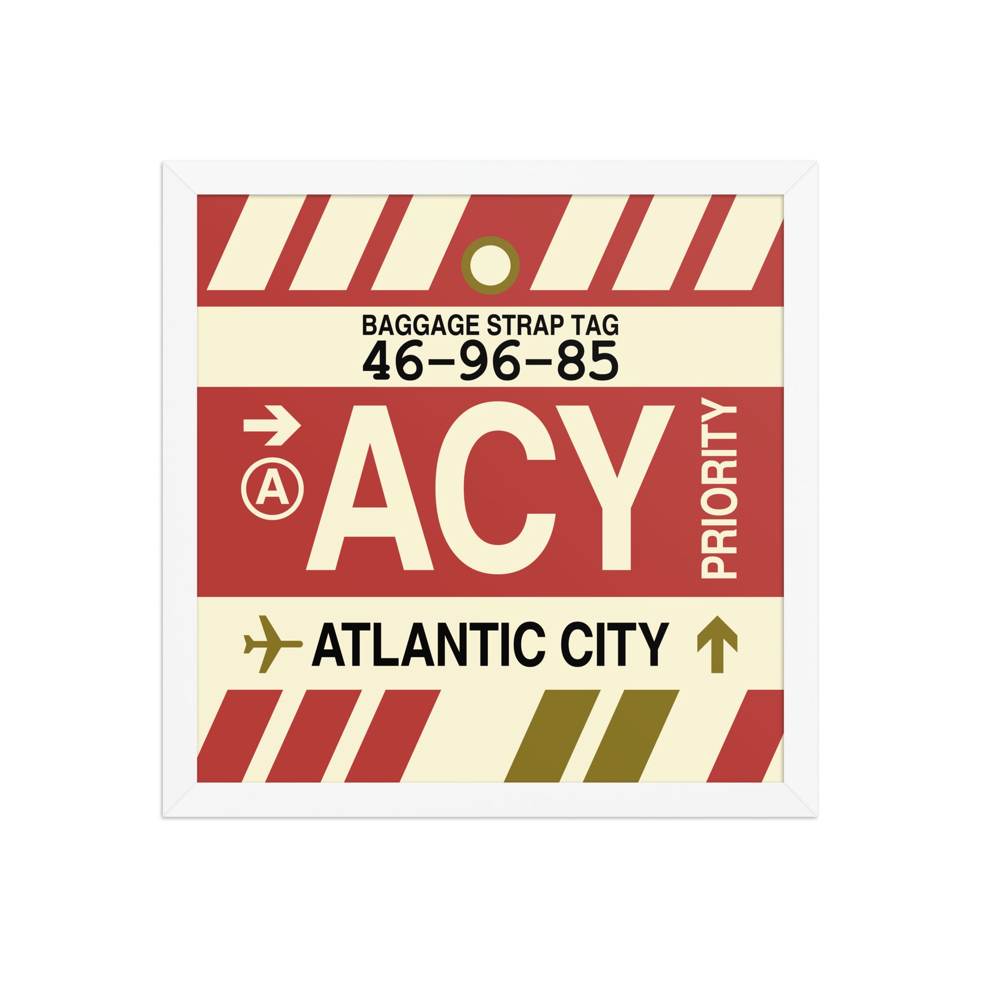 ACY Atlantic City Framed Print • Jet Age Baggage Tag Design • YHM Designs - Image 13
