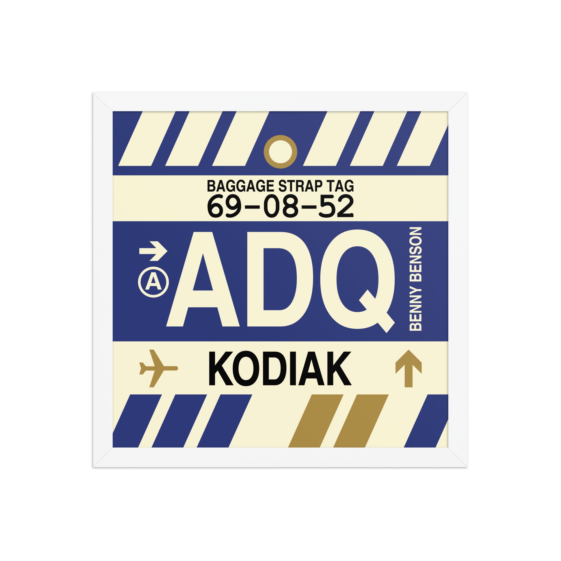 ADQ Kodiak Framed Print • Jet Age Baggage Tag Design • YHM Designs - Image 13