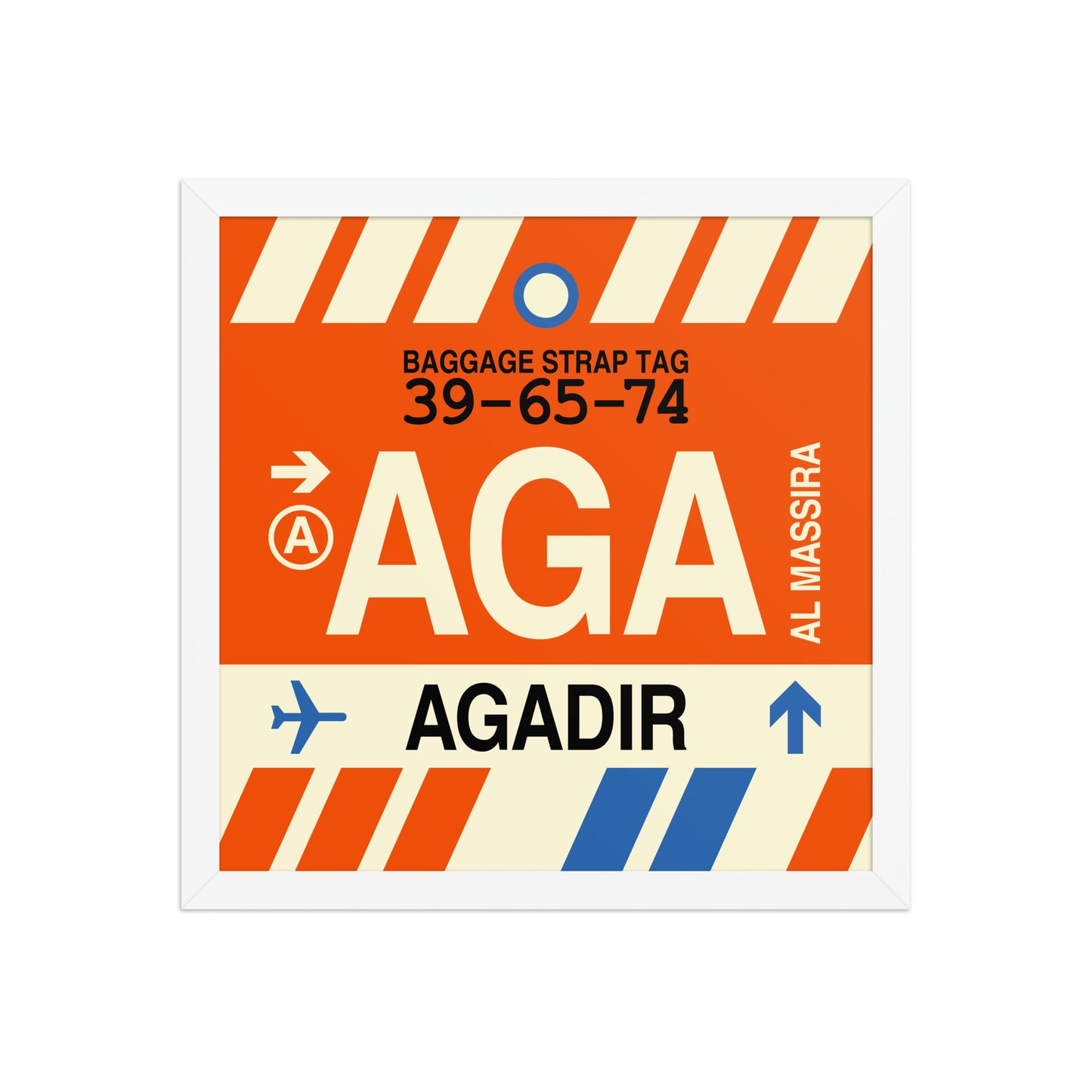 AGA Agadir Framed Print • Jet Age Baggage Tag Design • YHM Designs - Image 13