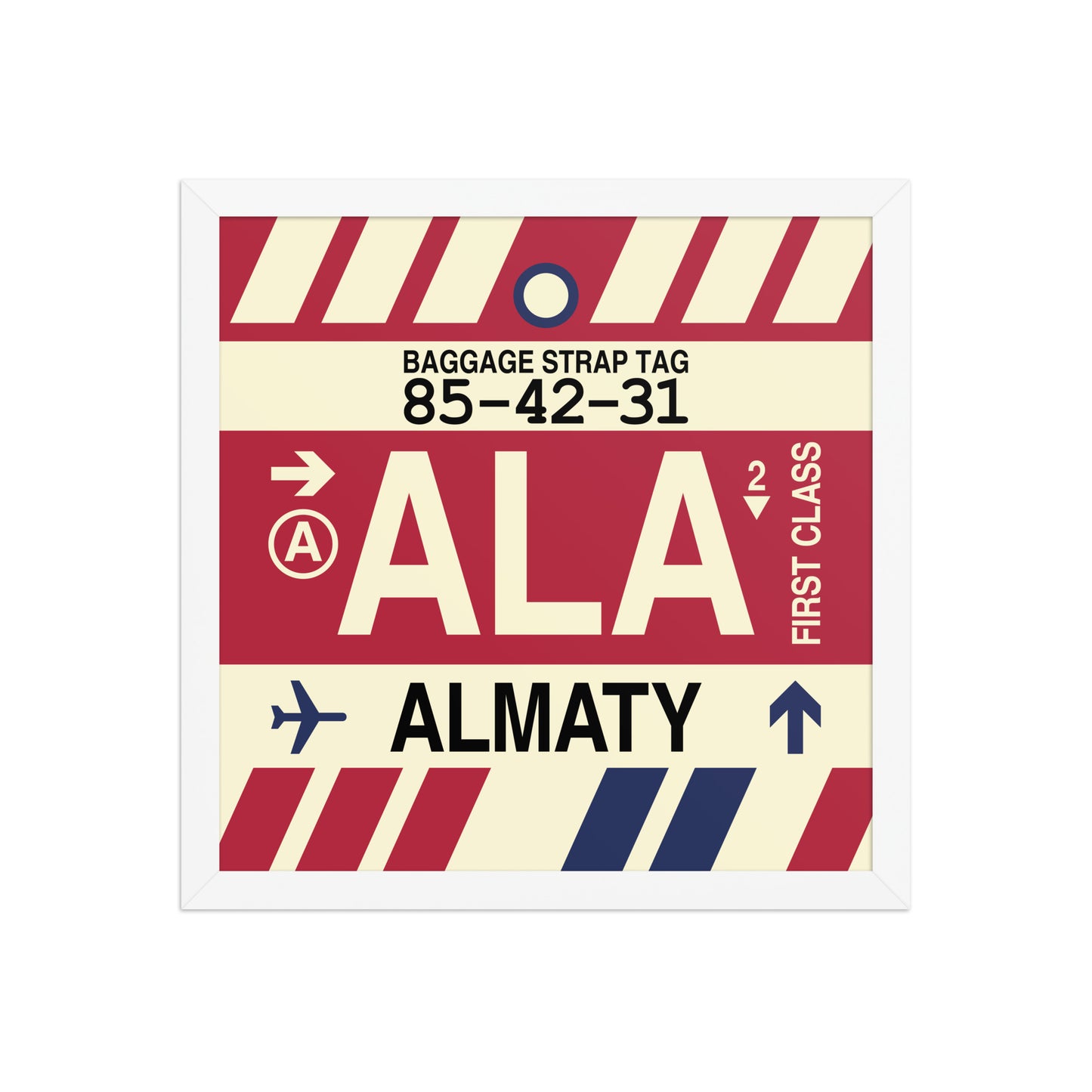 ALA Almaty Framed Print • Jet Age Baggage Tag Design • YHM Designs - Image 13