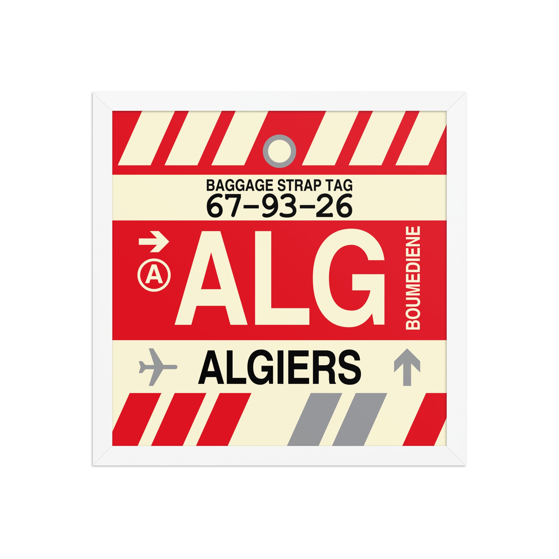 ALG Algiers Framed Print • Jet Age Baggage Tag Design • YHM Designs - Image 13