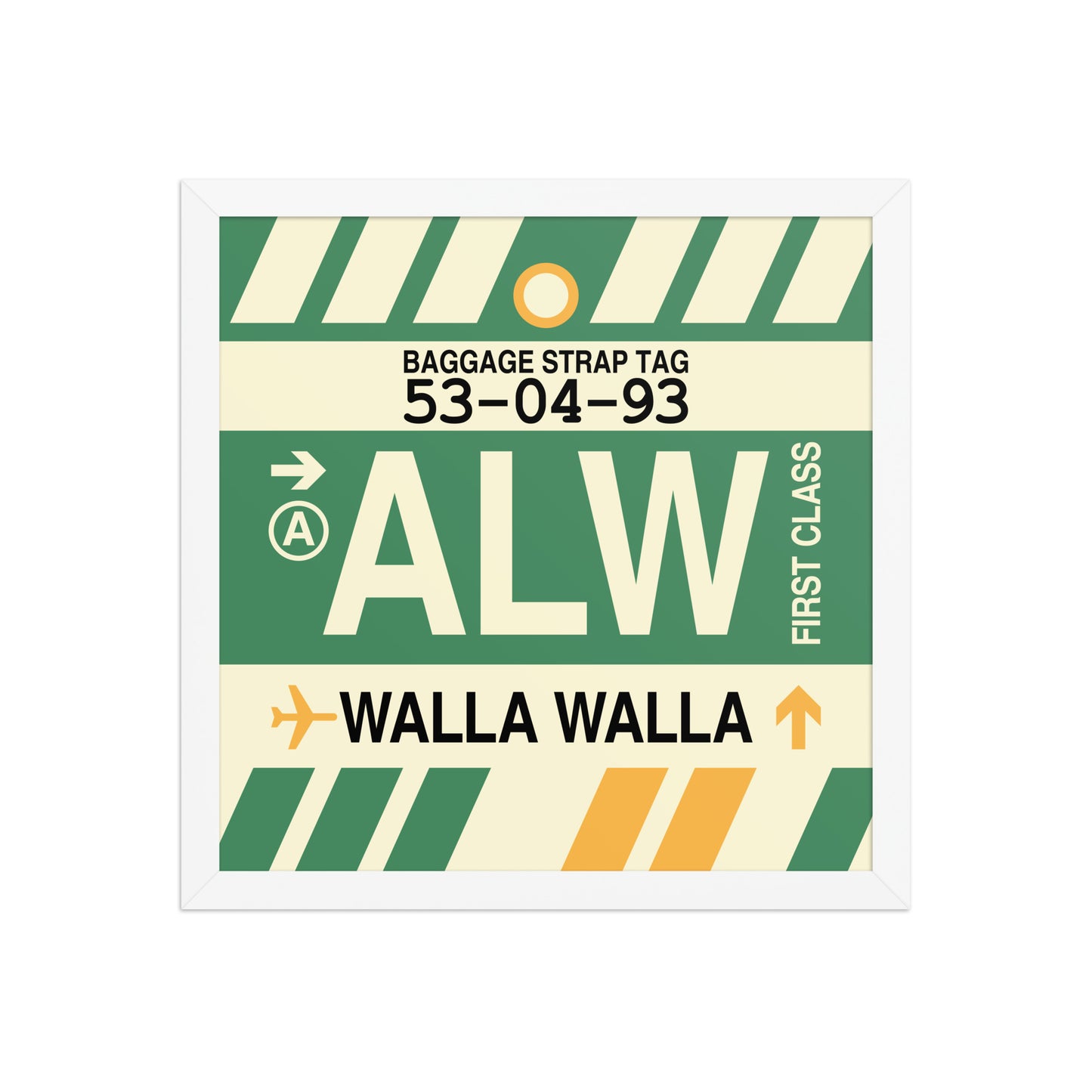 ALW Walla Walla Framed Print • Jet Age Baggage Tag Design • YHM Designs - Image 13