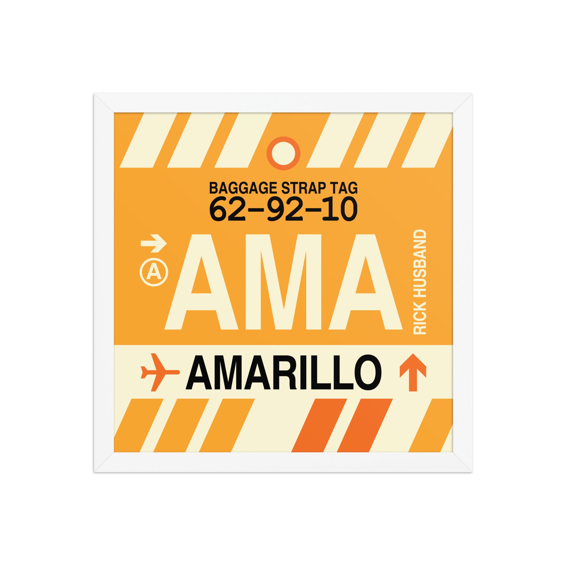 AMA Amarillo Framed Print • Jet Age Baggage Tag Design • YHM Designs - Image 13