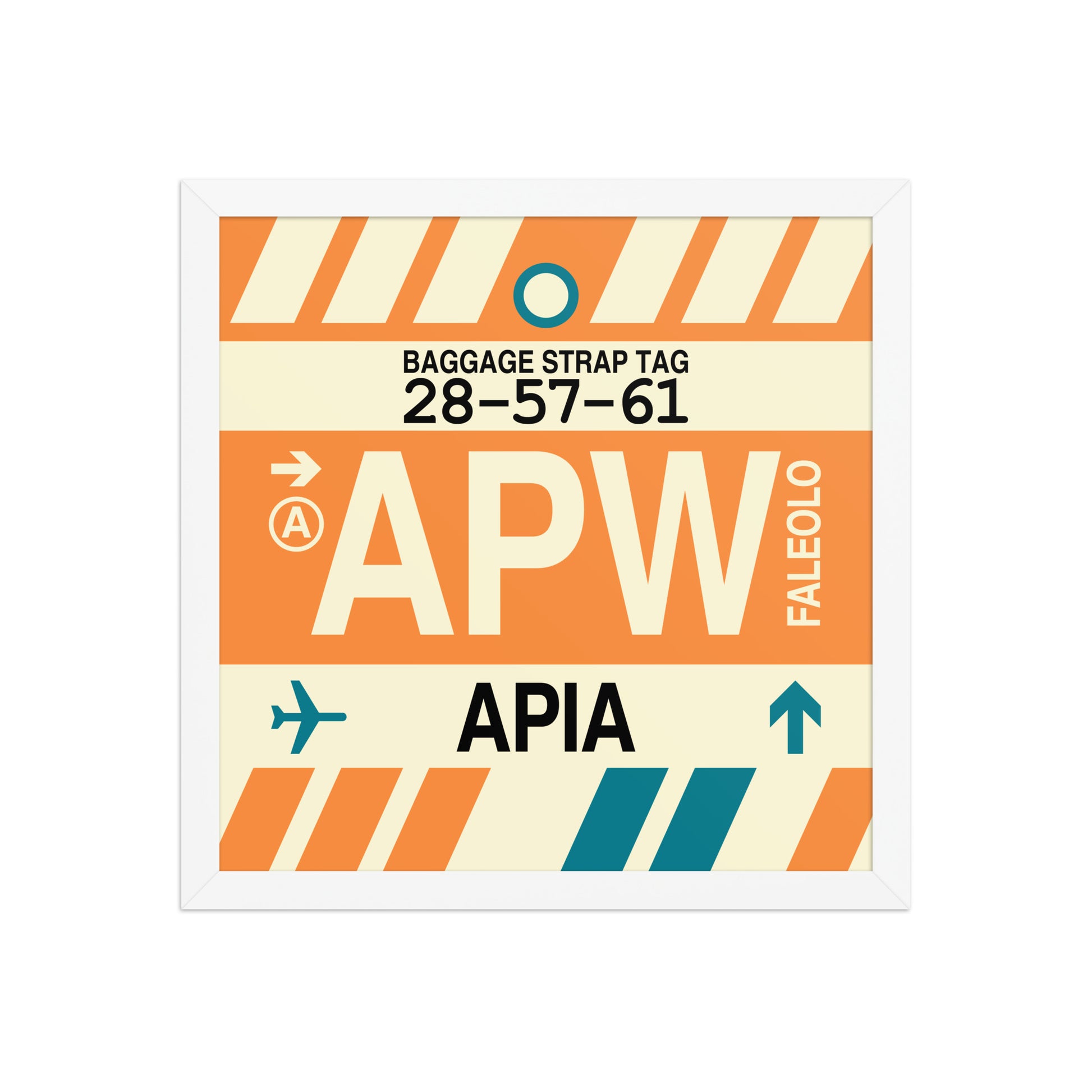 APW Apia Framed Print • Jet Age Baggage Tag Design • YHM Designs - Image 13