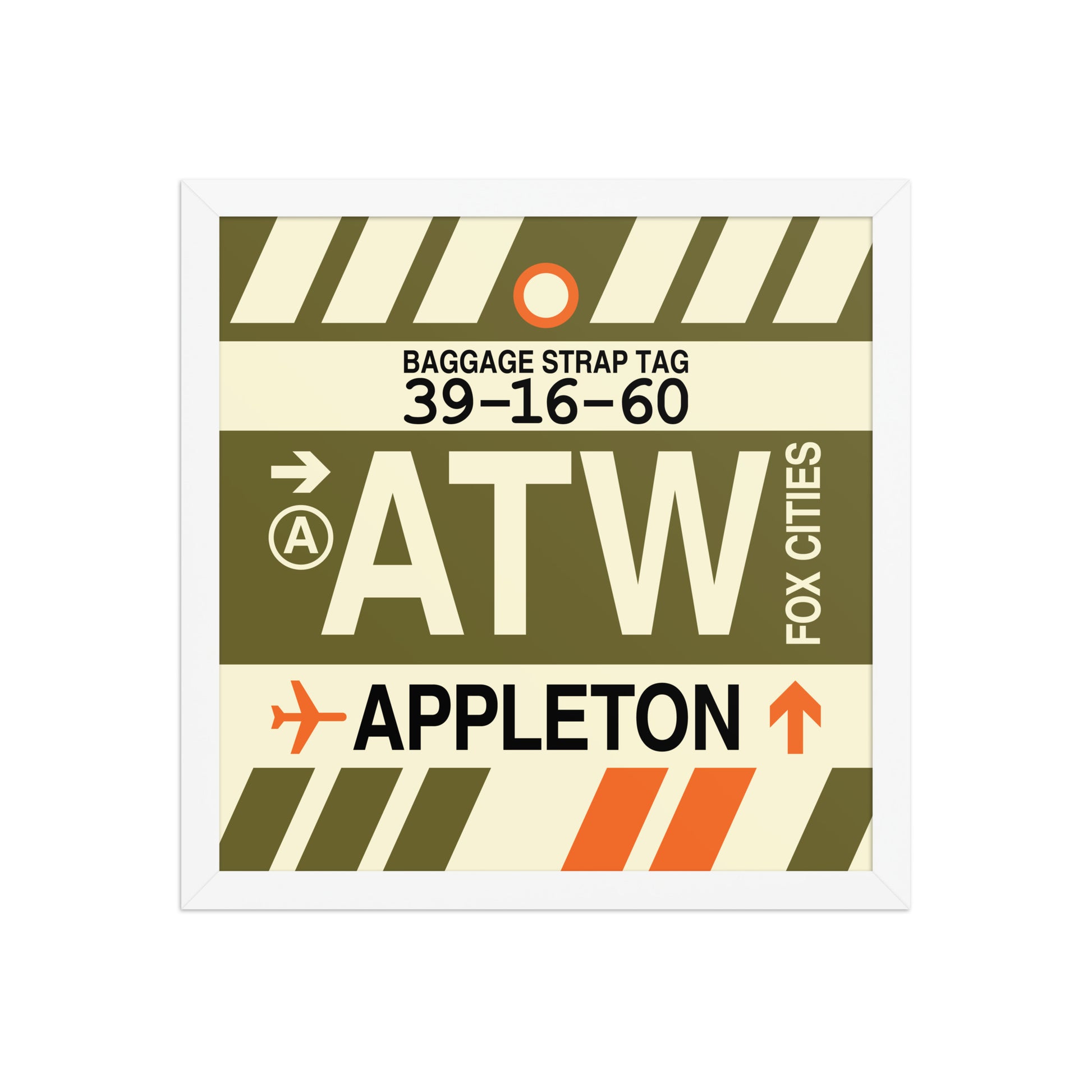 ATW Appleton Framed Print • Jet Age Baggage Tag Design • YHM Designs - Image 13