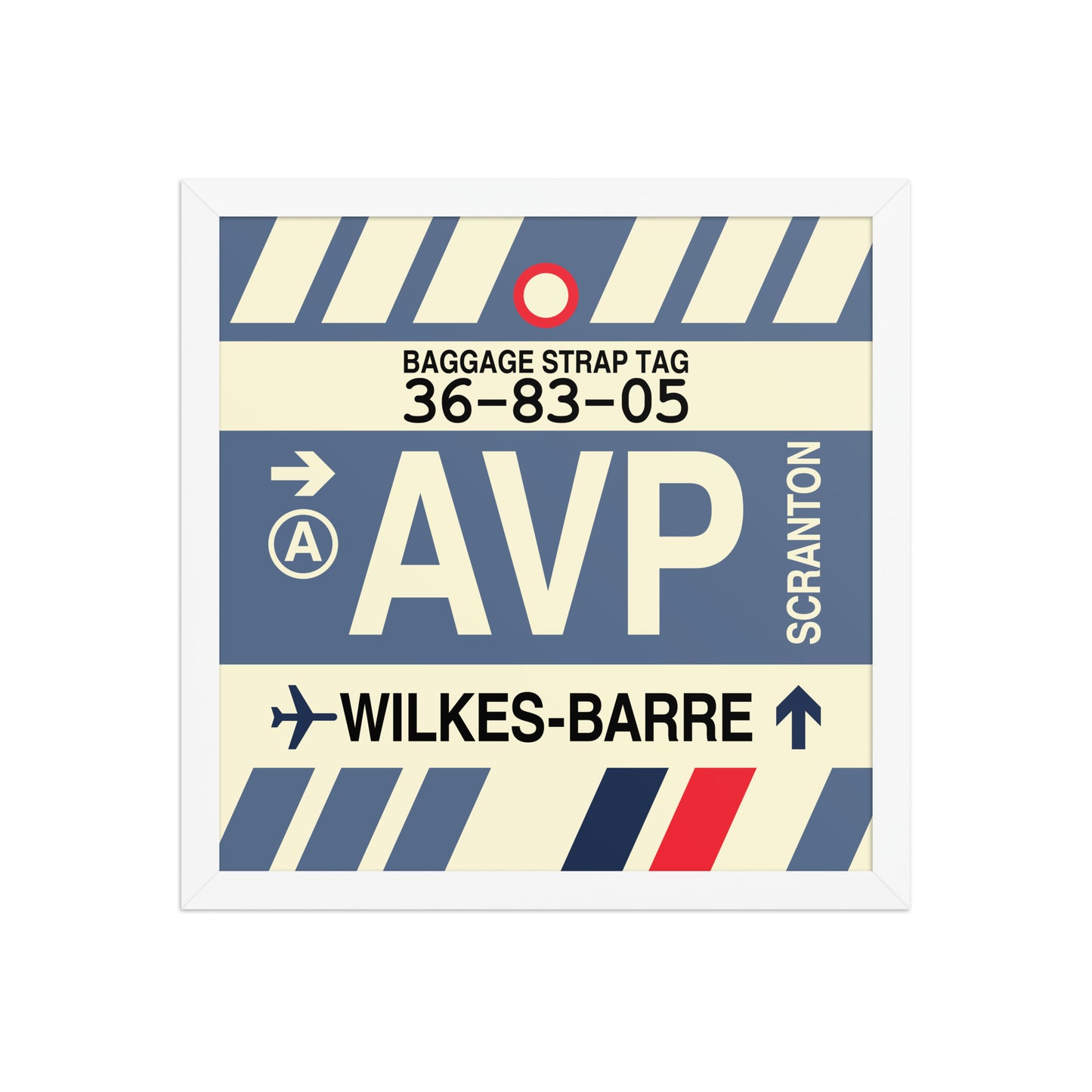 AVP Wilkes-Barre Scranton Framed Print • Jet Age Baggage Tag Design • YHM Designs - Image 13